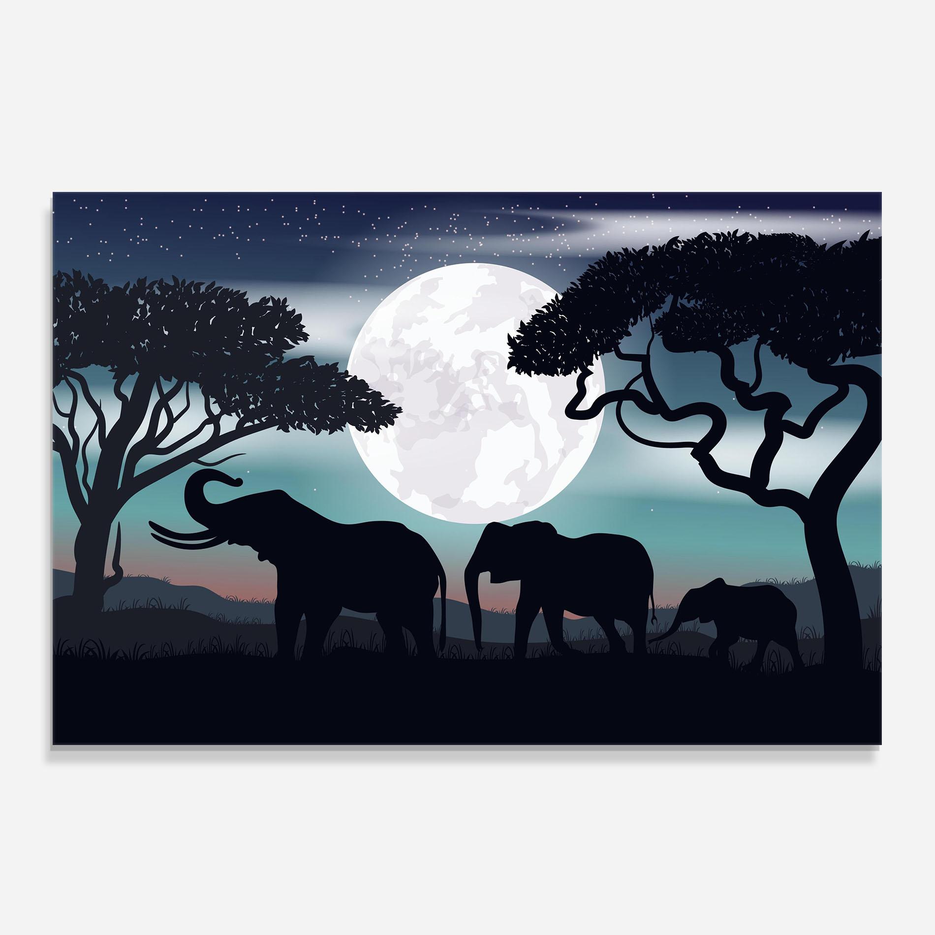 Konyhai üveg hátfal Moon Elephant mockup 0