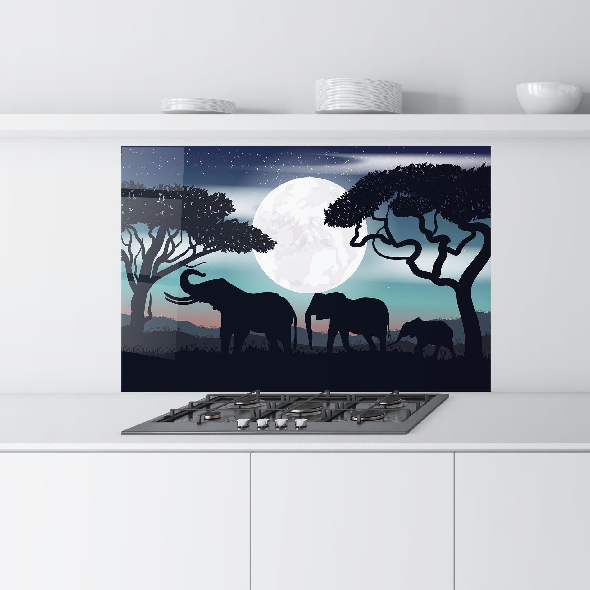 Konyhai üveg hátfal Moon Elephant mockup 9