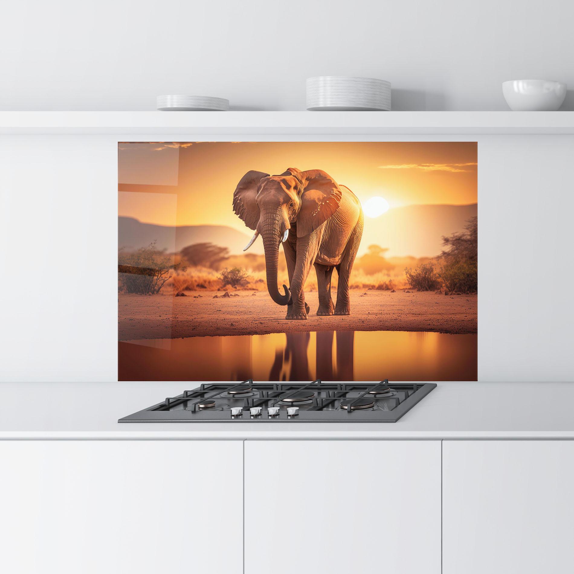 Konyhai üveg hátfal Wild Savannah mockup 9