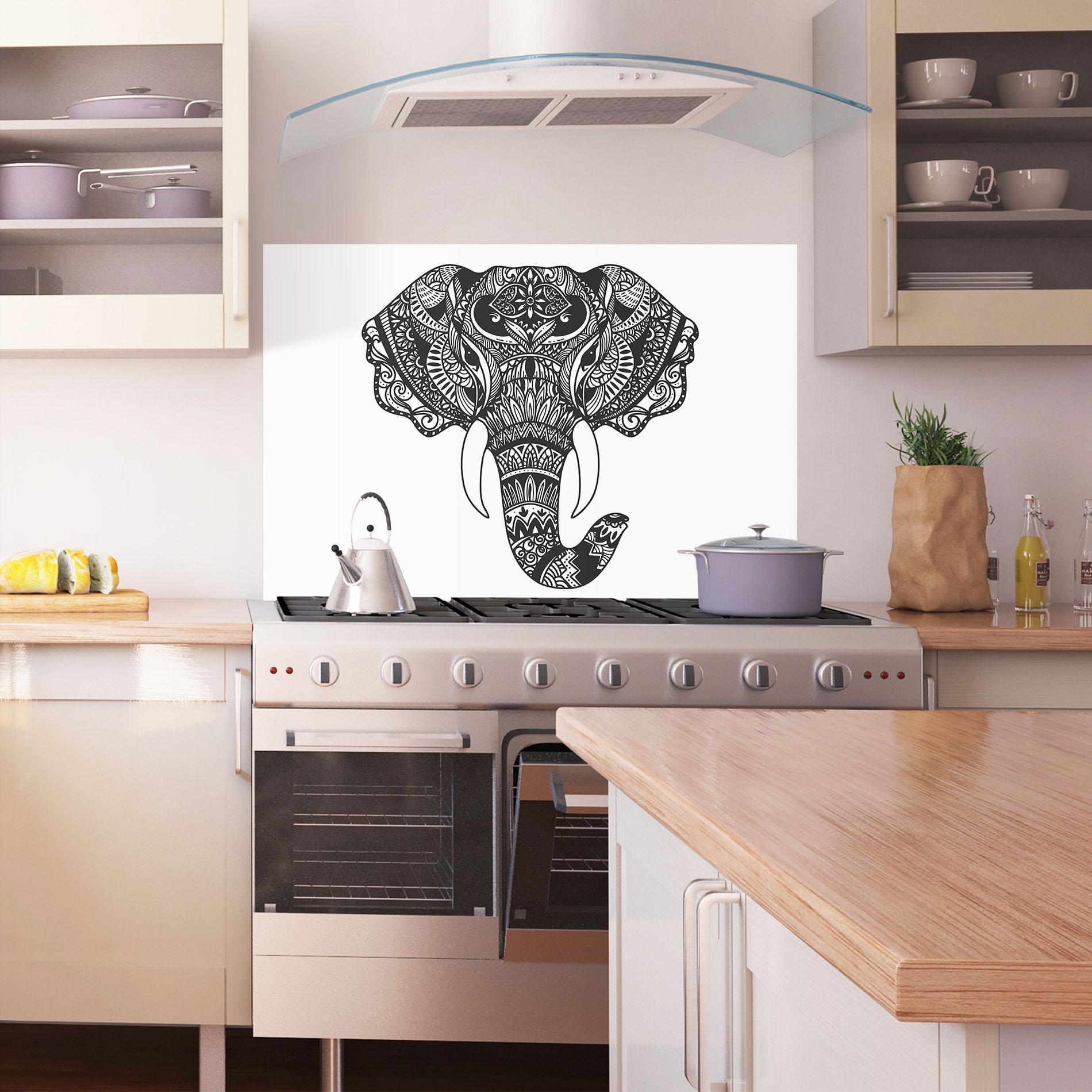 Konyhai üveg hátfal Mandala Head mockup 1