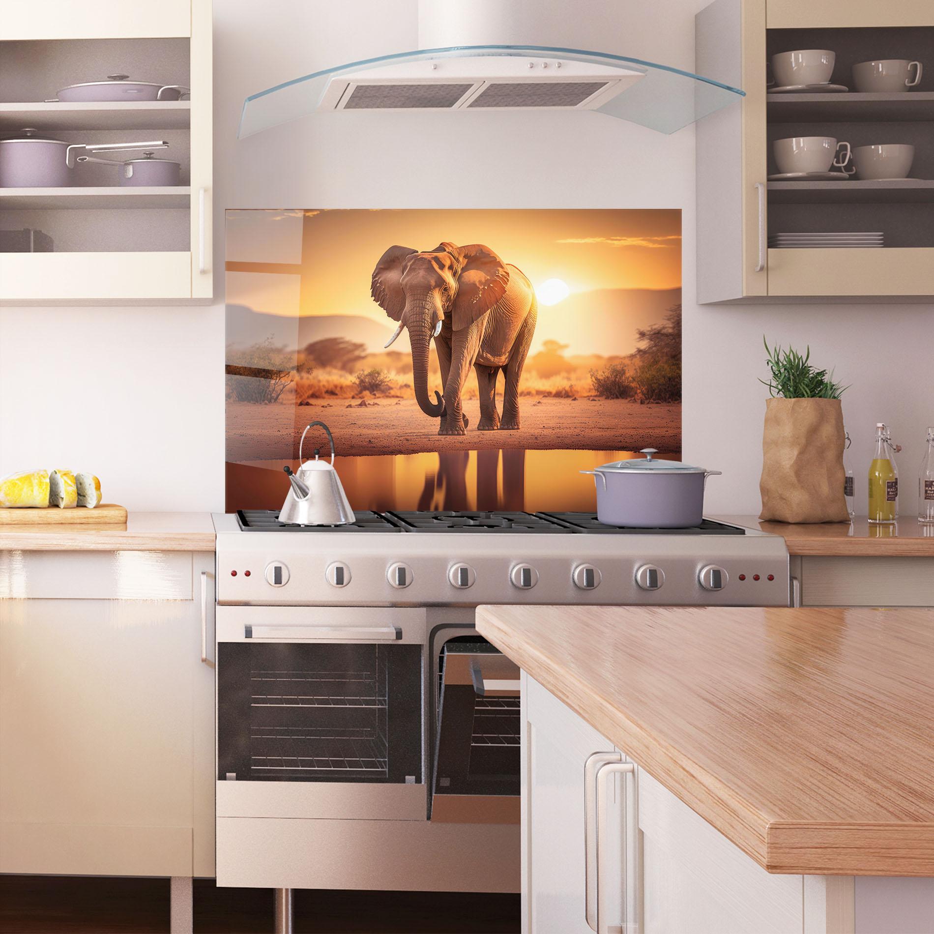 Konyhai üveg hátfal Wild Savannah mockup 1