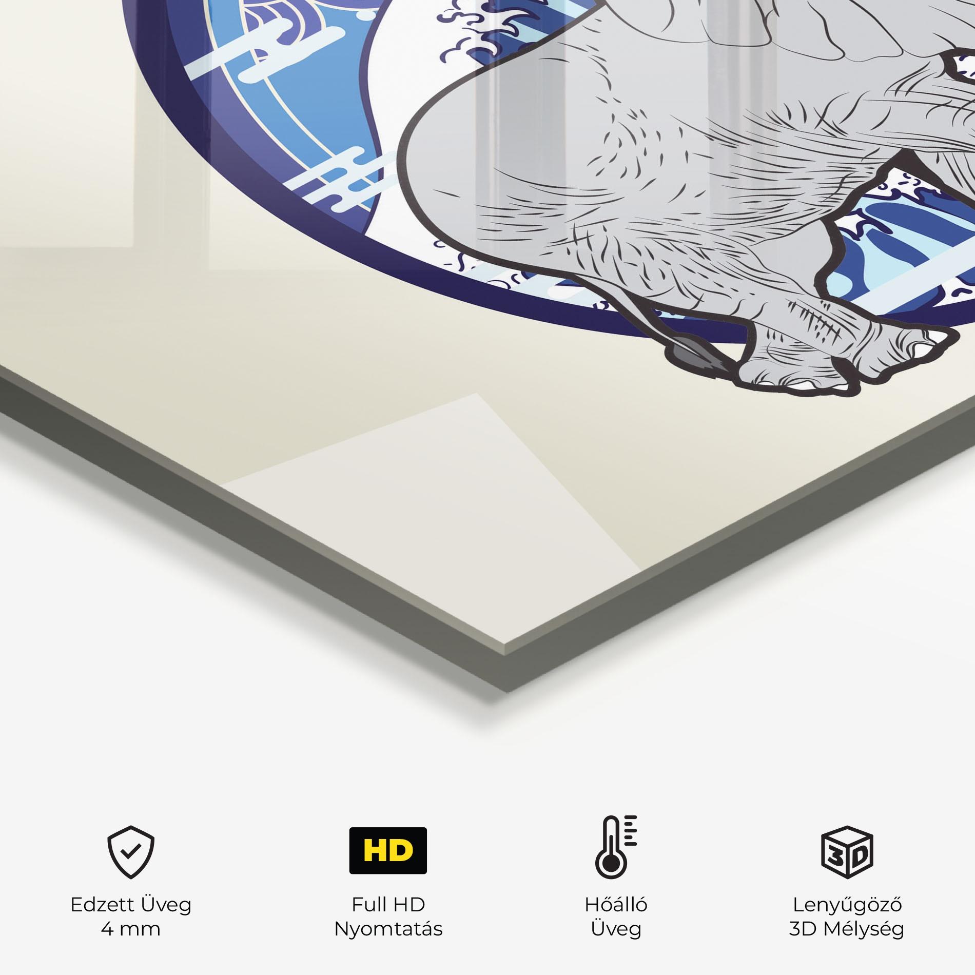 Konyhai üveg hátfal Elephant On Cream mockup 2