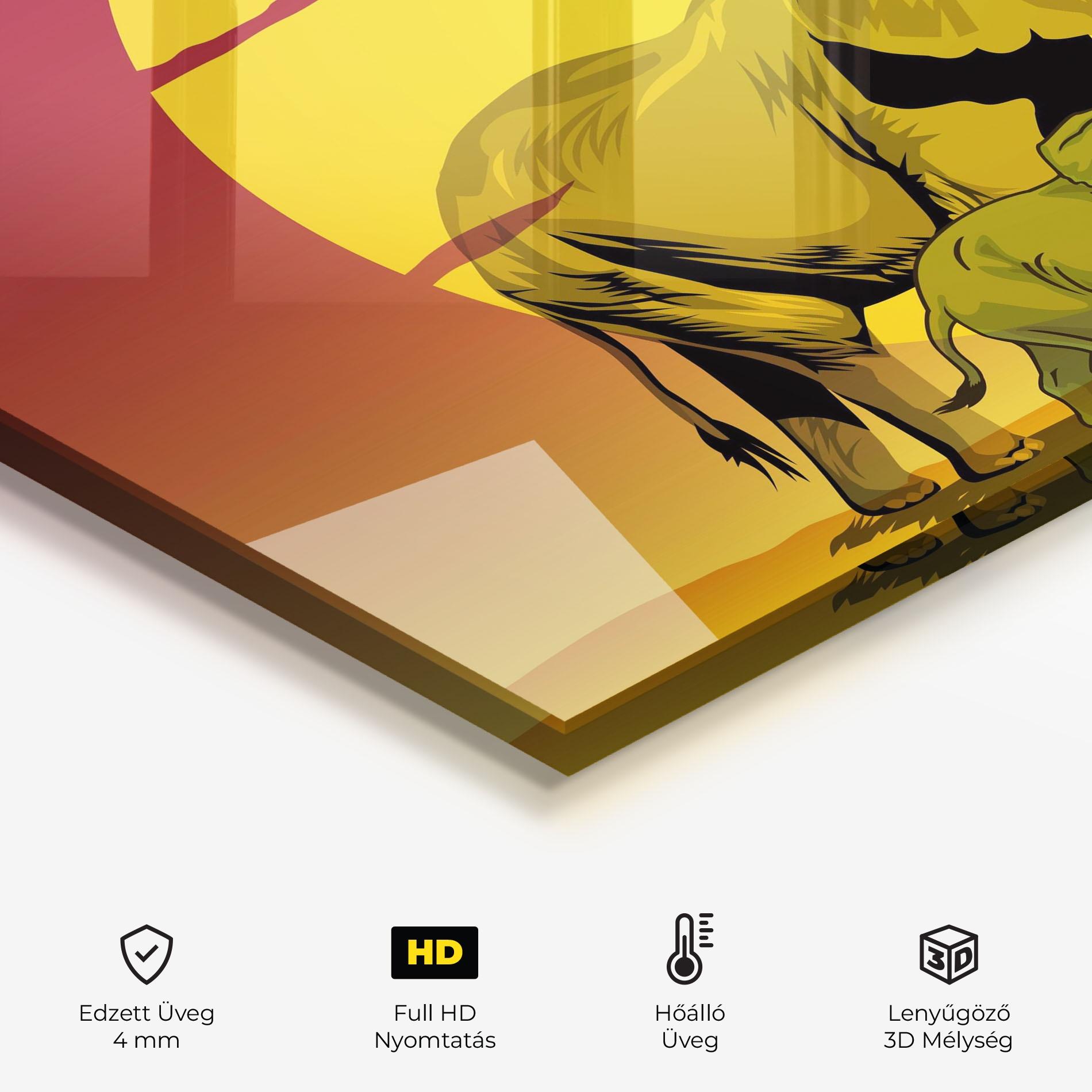 Konyhai üveg hátfal Mom And Baby Elephant mockup 2