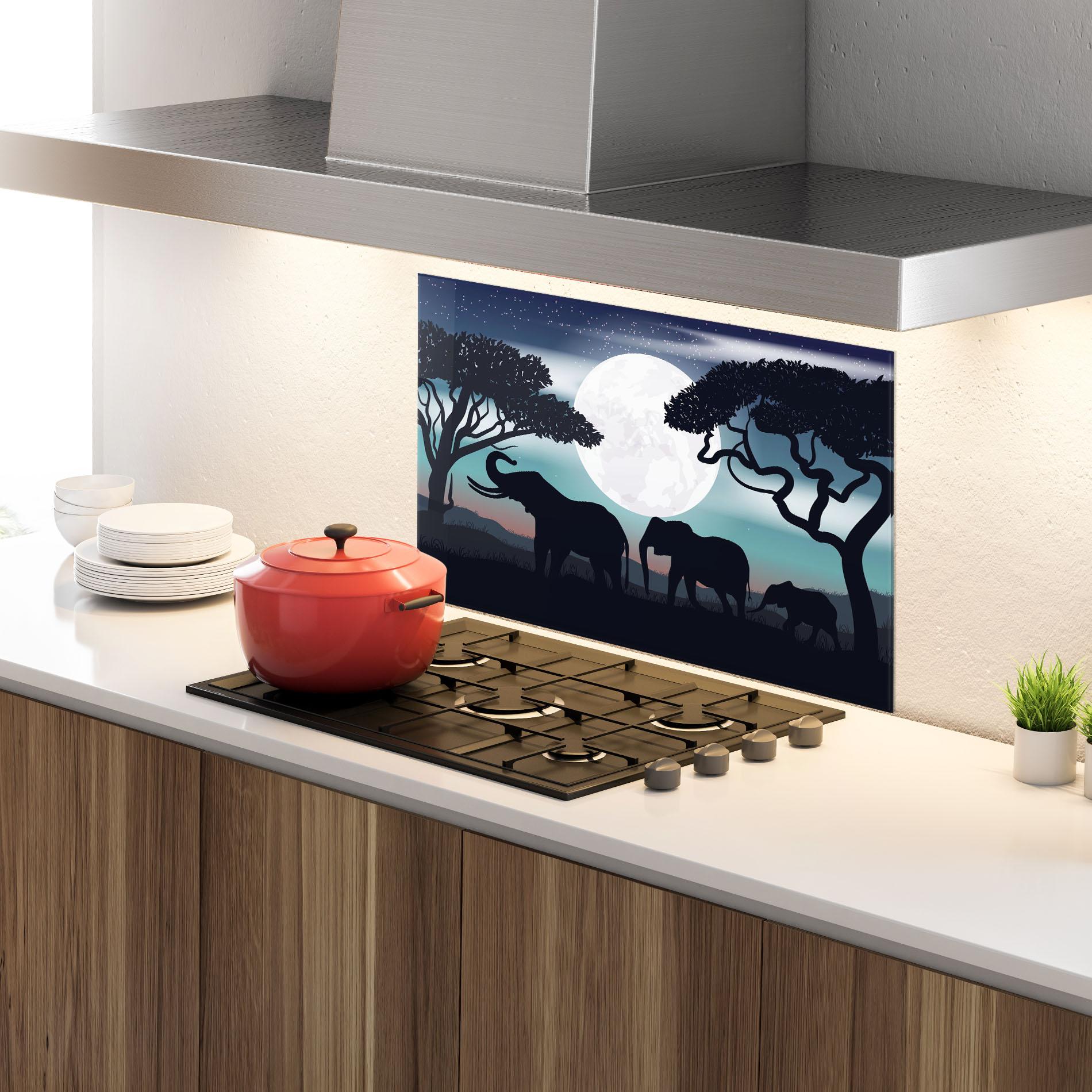 Konyhai üveg hátfal Moon Elephant mockup 4