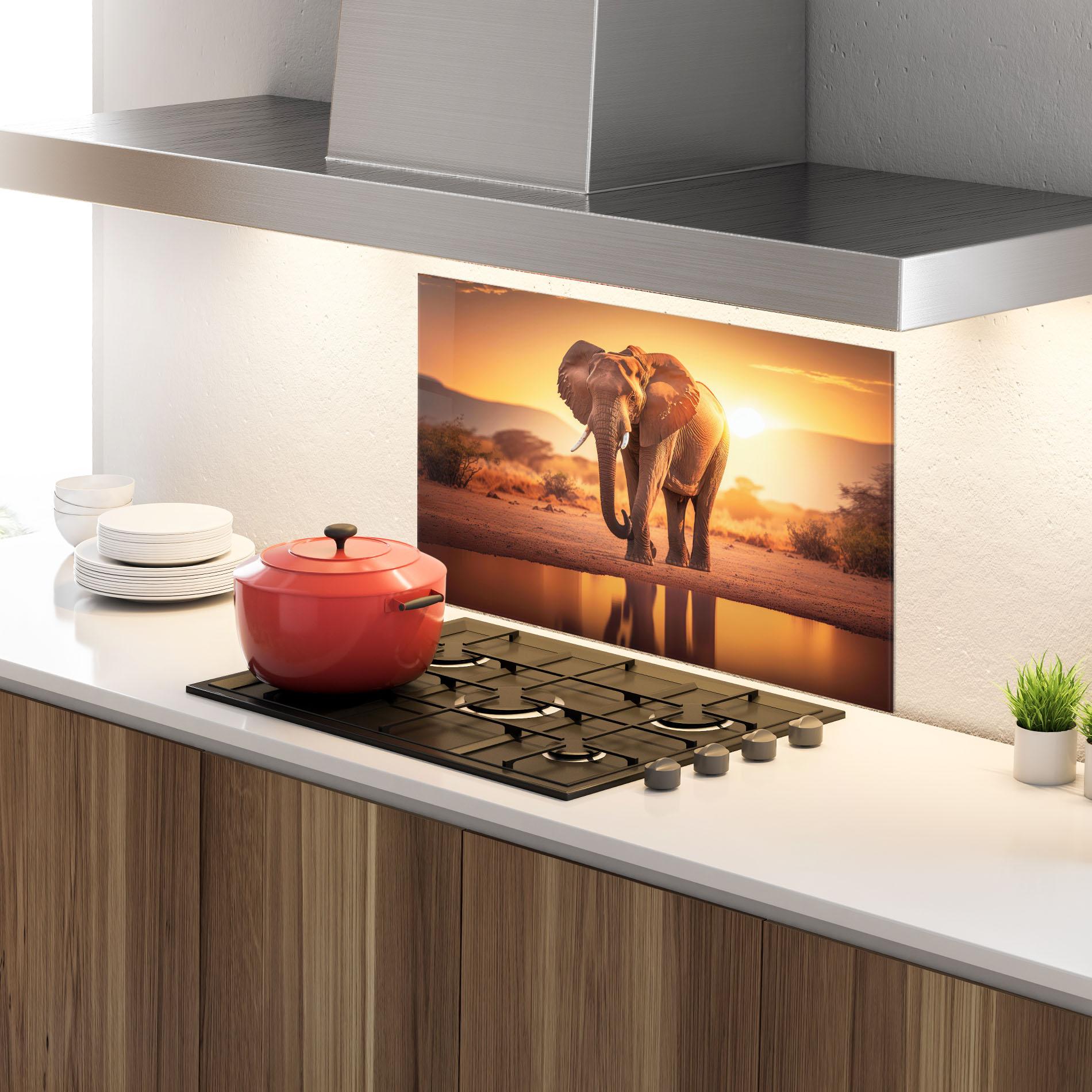 Konyhai üveg hátfal Wild Savannah mockup 4
