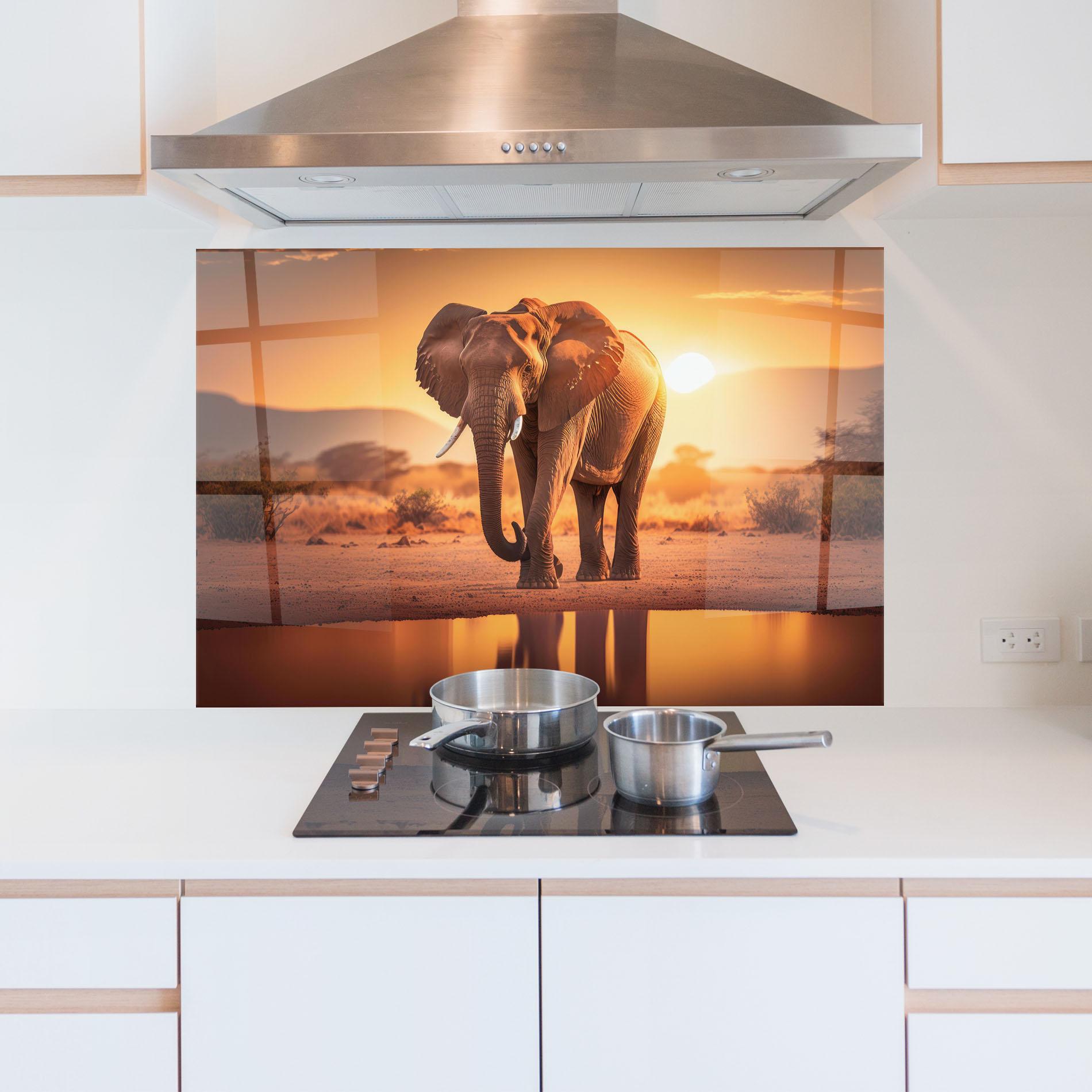 Konyhai üveg hátfal Wild Savannah mockup 5