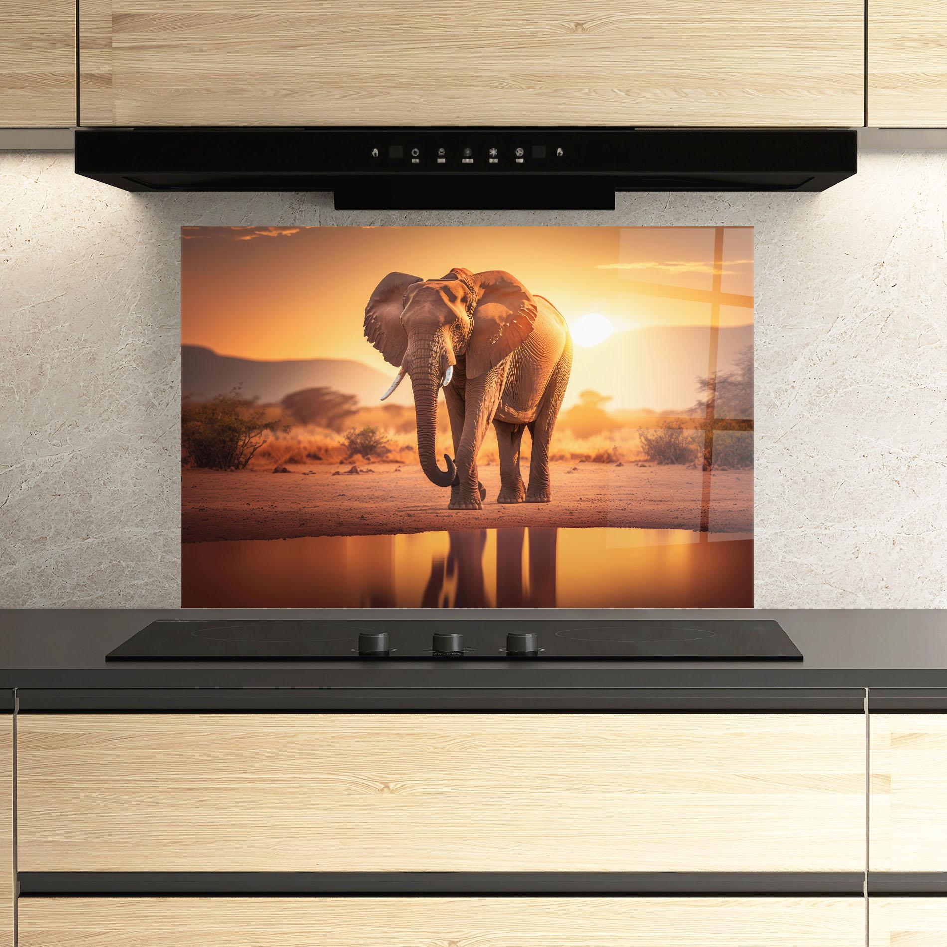 Konyhai üveg hátfal Wild Savannah mockup 3