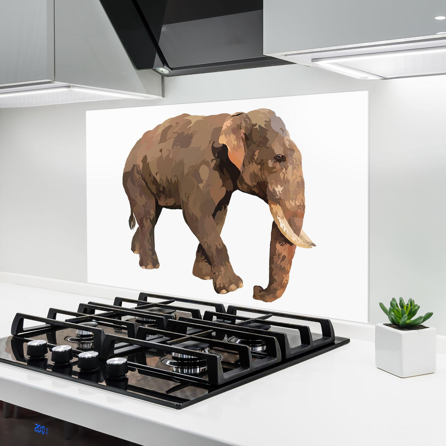 Konyhai üveg hátfal Brown Elephant mockup 6
