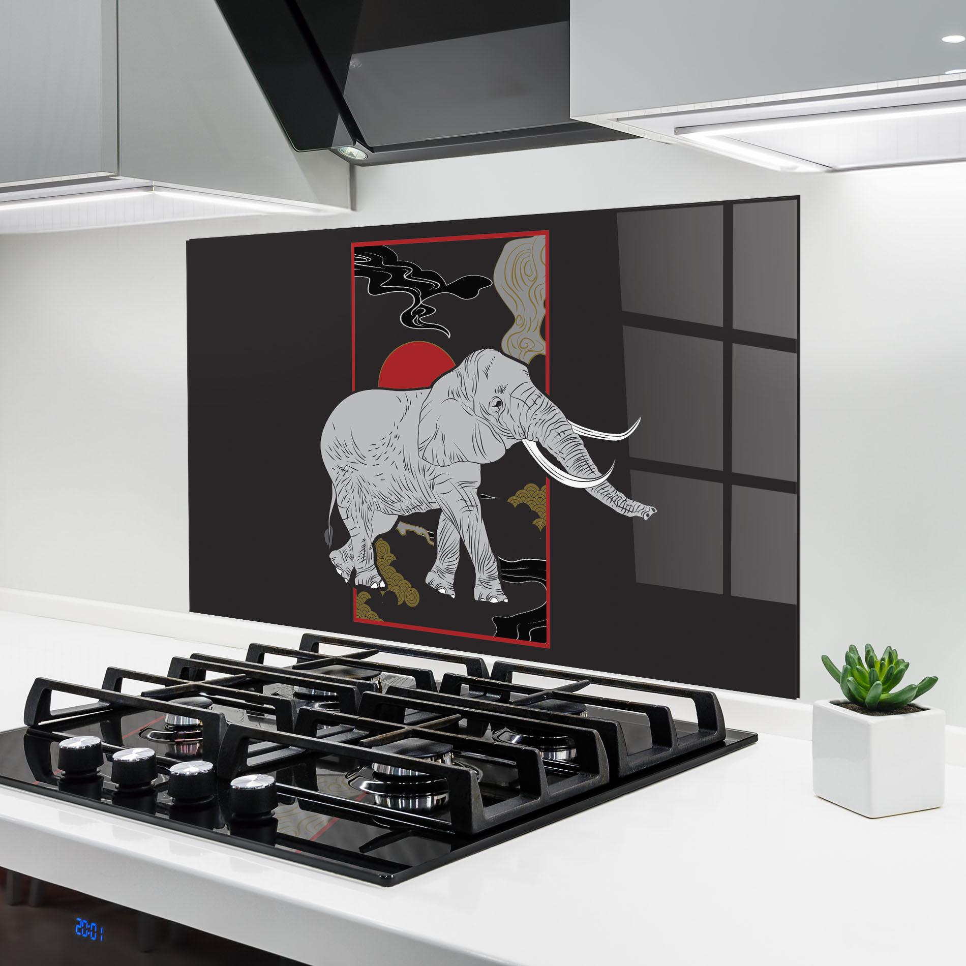 Konyhai üveg hátfal Elephant Asia mockup 6