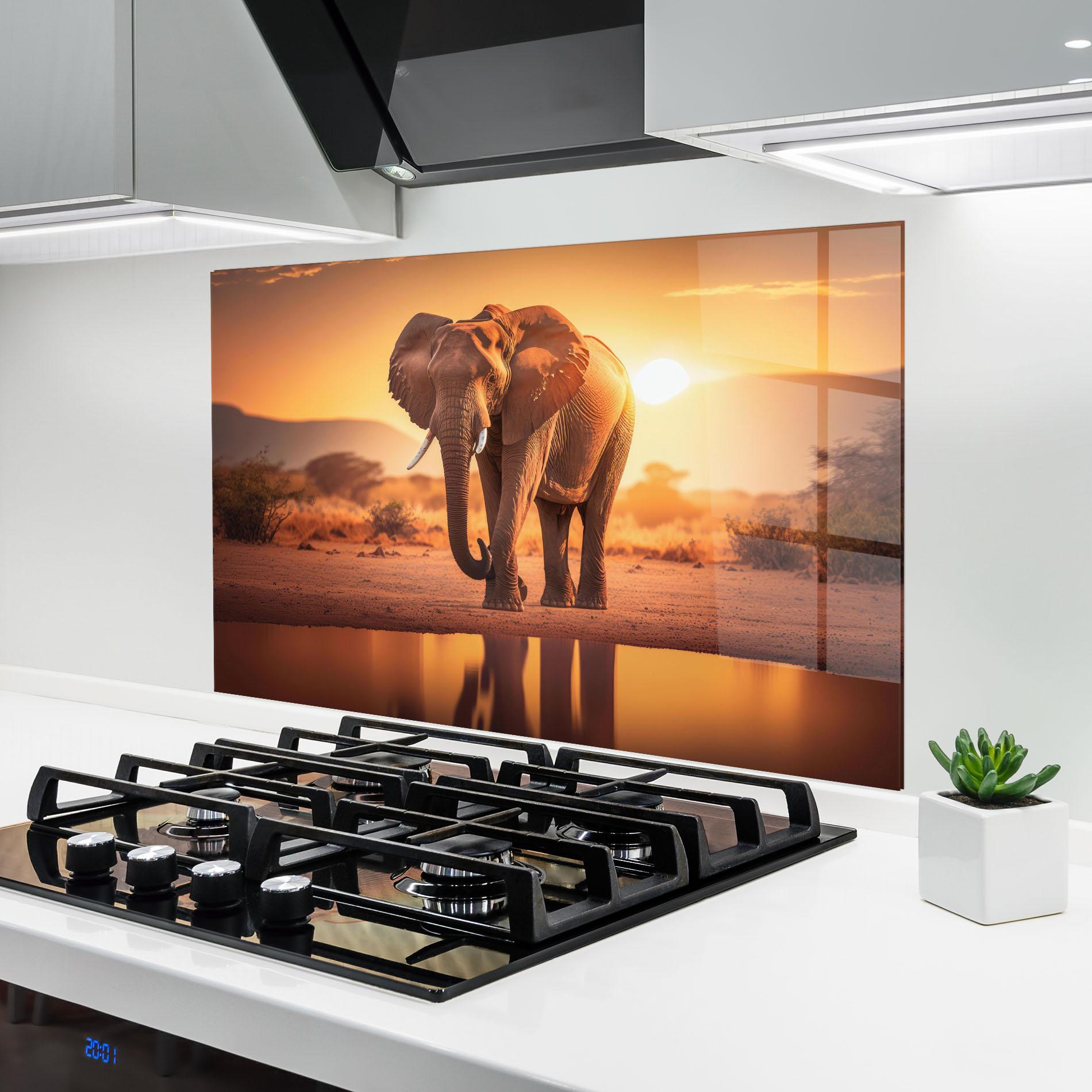Konyhai üveg hátfal Wild Savannah mockup 6