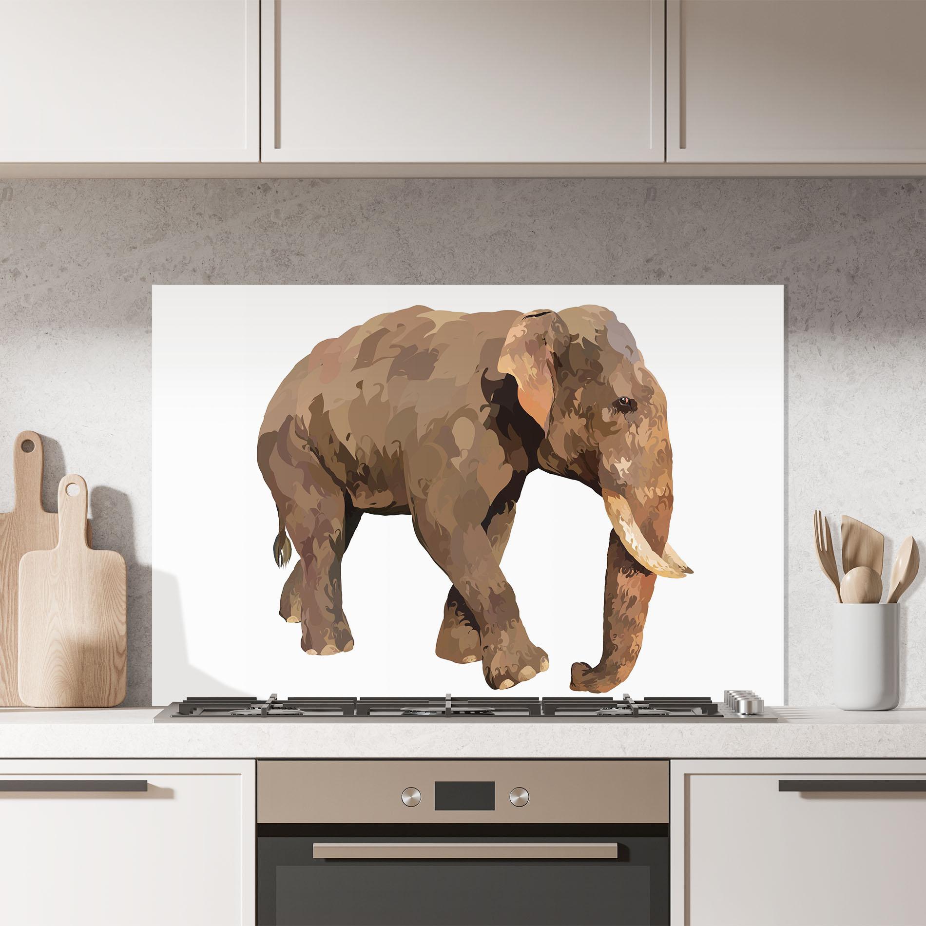 Konyhai üveg hátfal Brown Elephant mockup 7