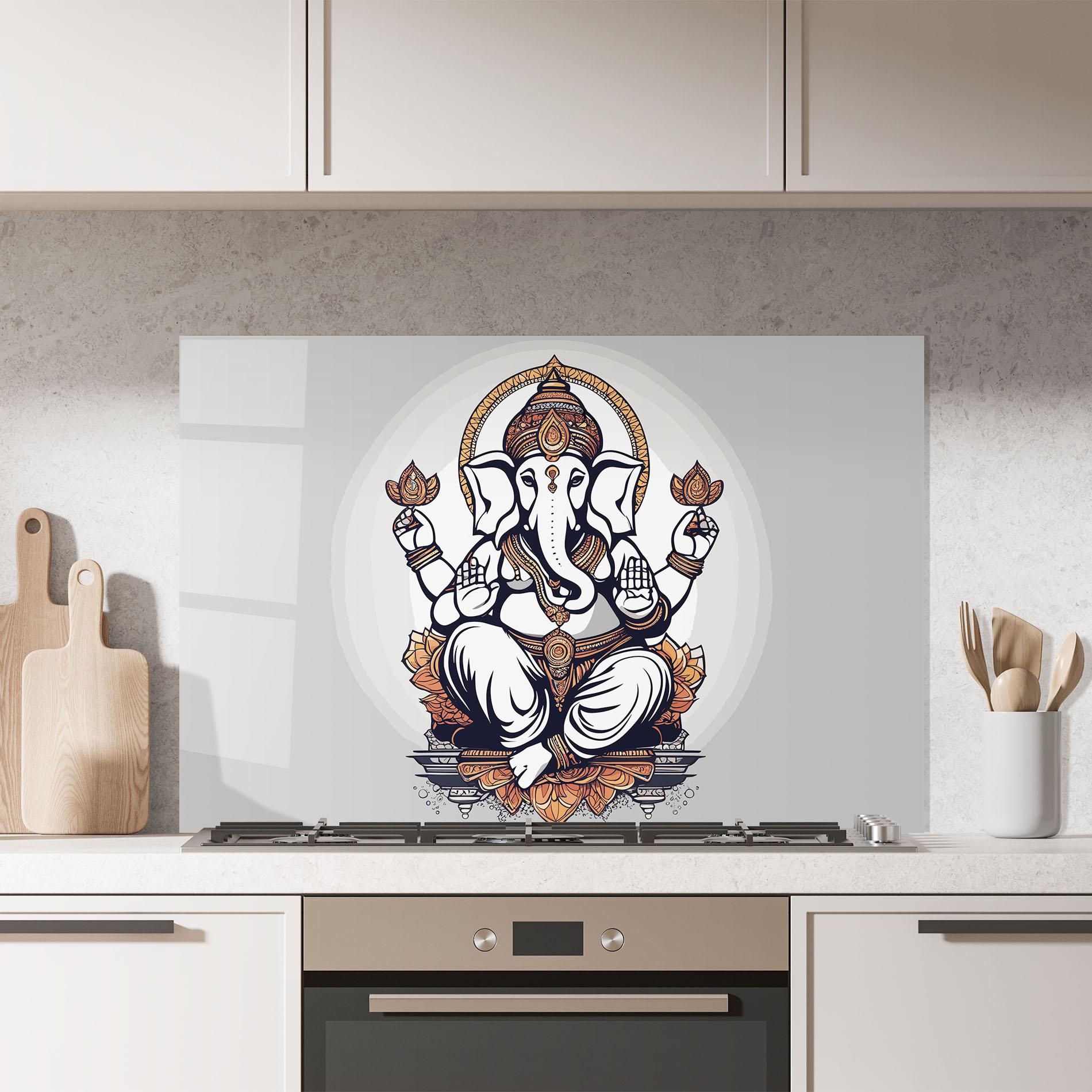 Konyhai üveg hátfal Chaturthi Greys mockup 7