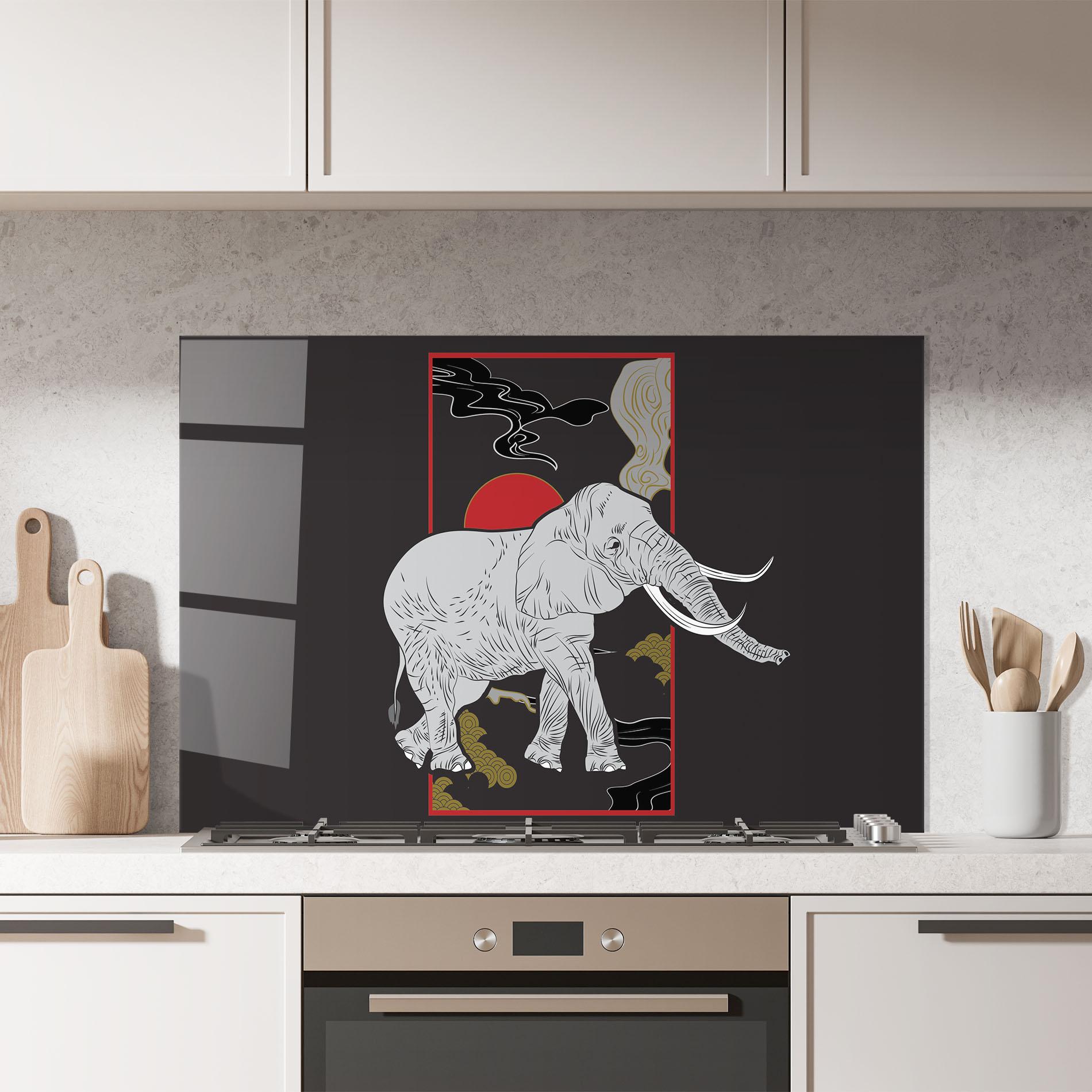 Konyhai üveg hátfal Elephant Asia mockup 7