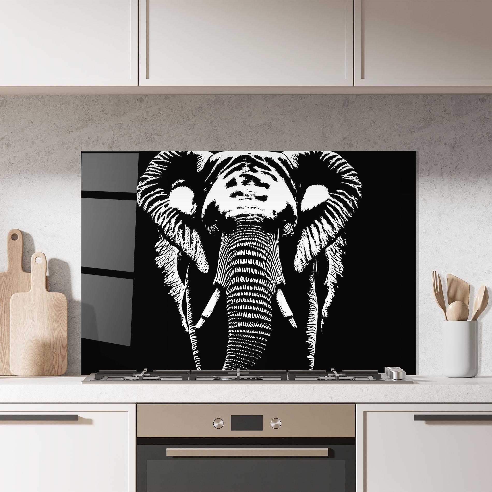 Konyhai üveg hátfal Elephant Drawing mockup 7