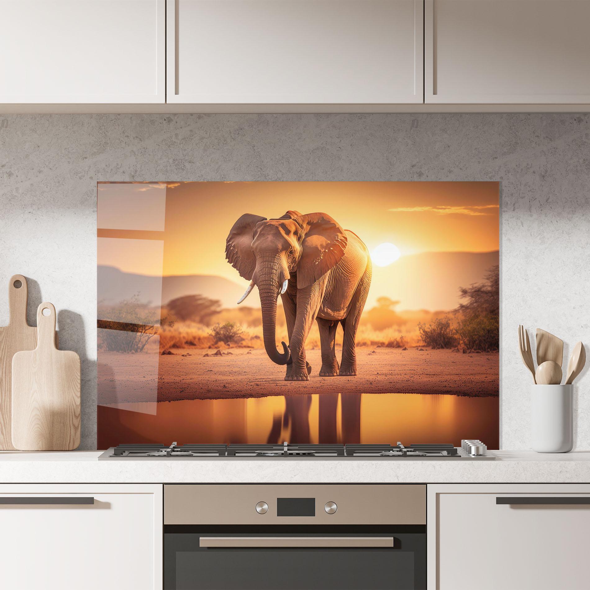 Konyhai üveg hátfal Wild Savannah mockup 7