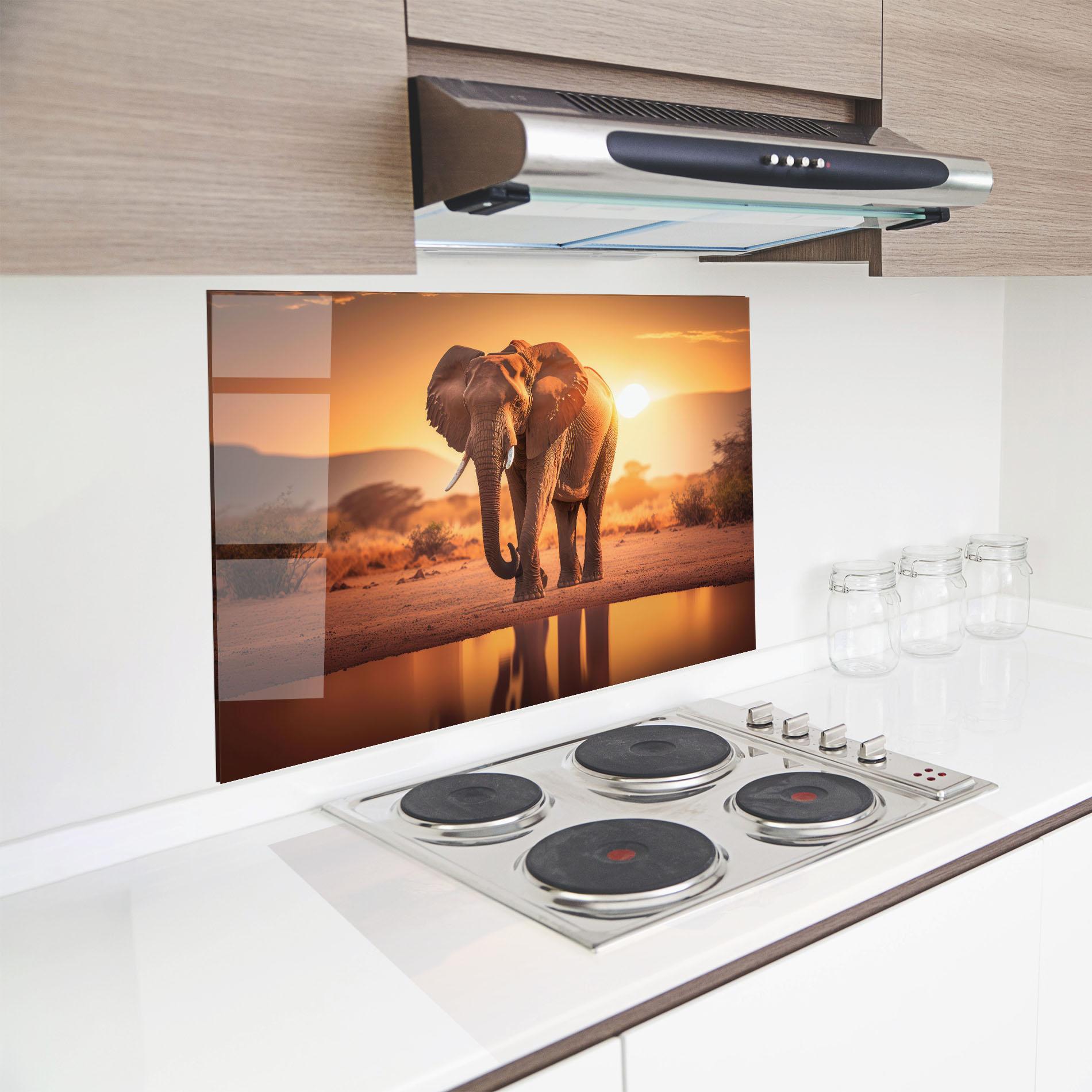 Konyhai üveg hátfal Wild Savannah mockup 8