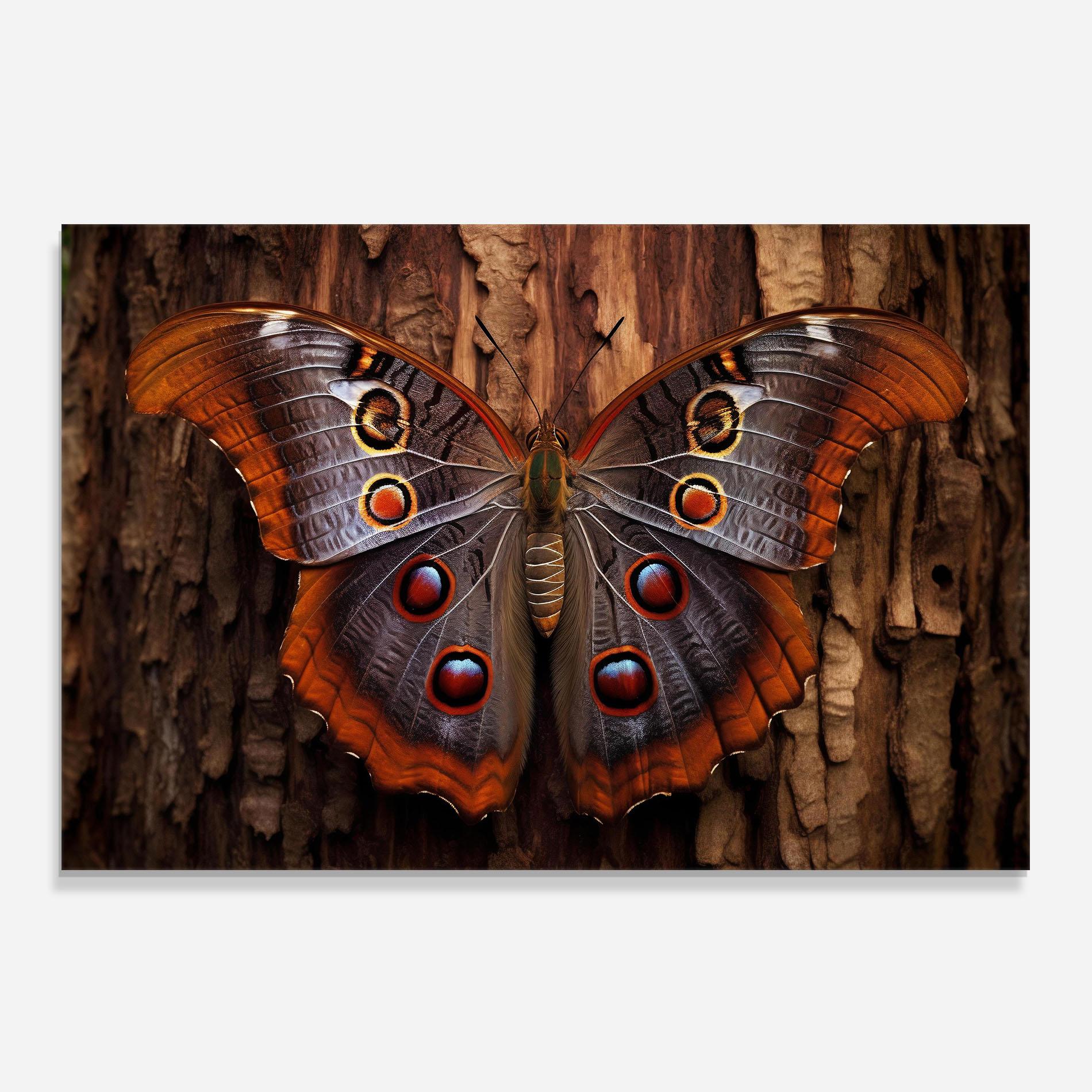 Konyhai üveg hátfal Brown Eyes Butterfly mockup 0