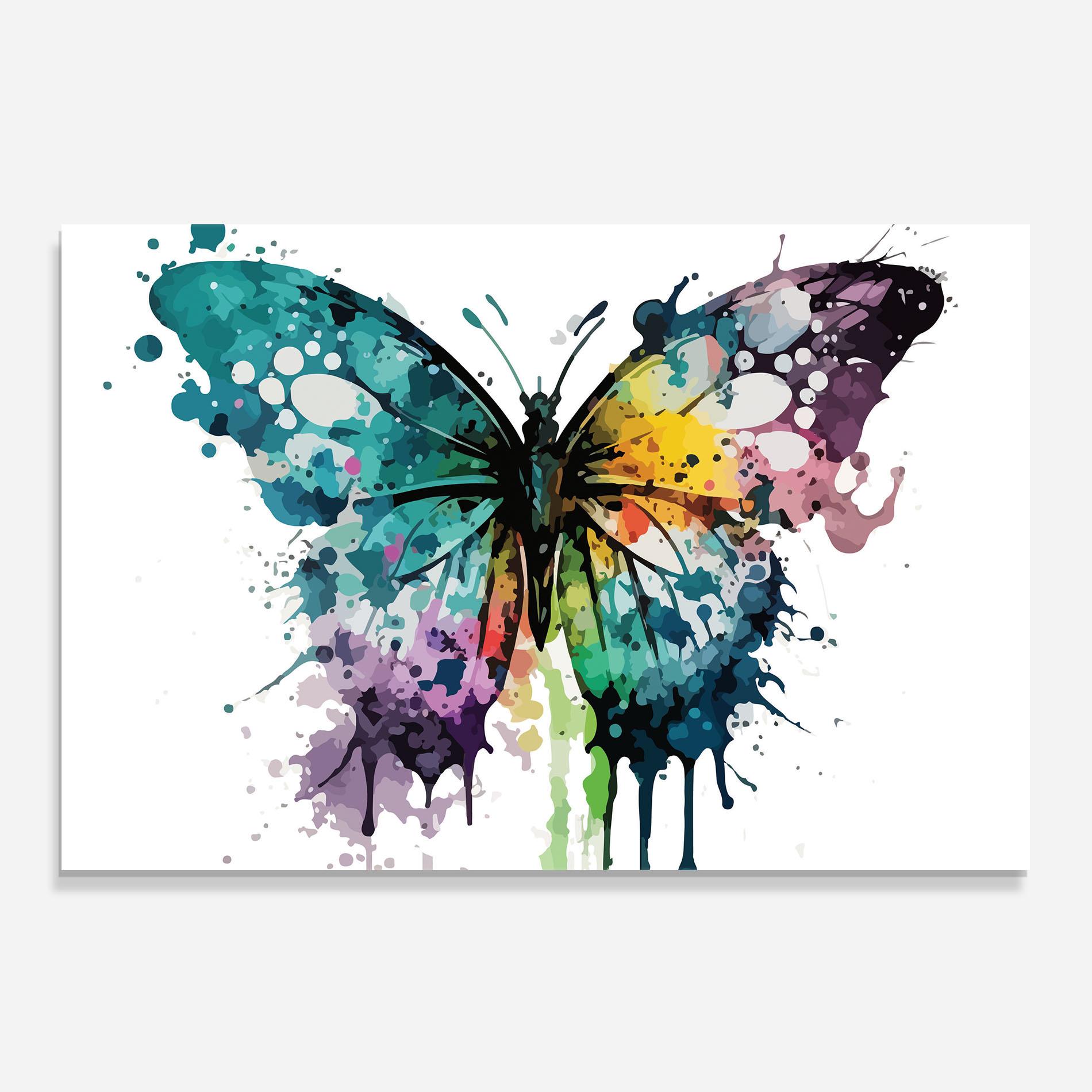 Konyhai üveg hátfal Watercolor Pretty Butterfly mockup 0