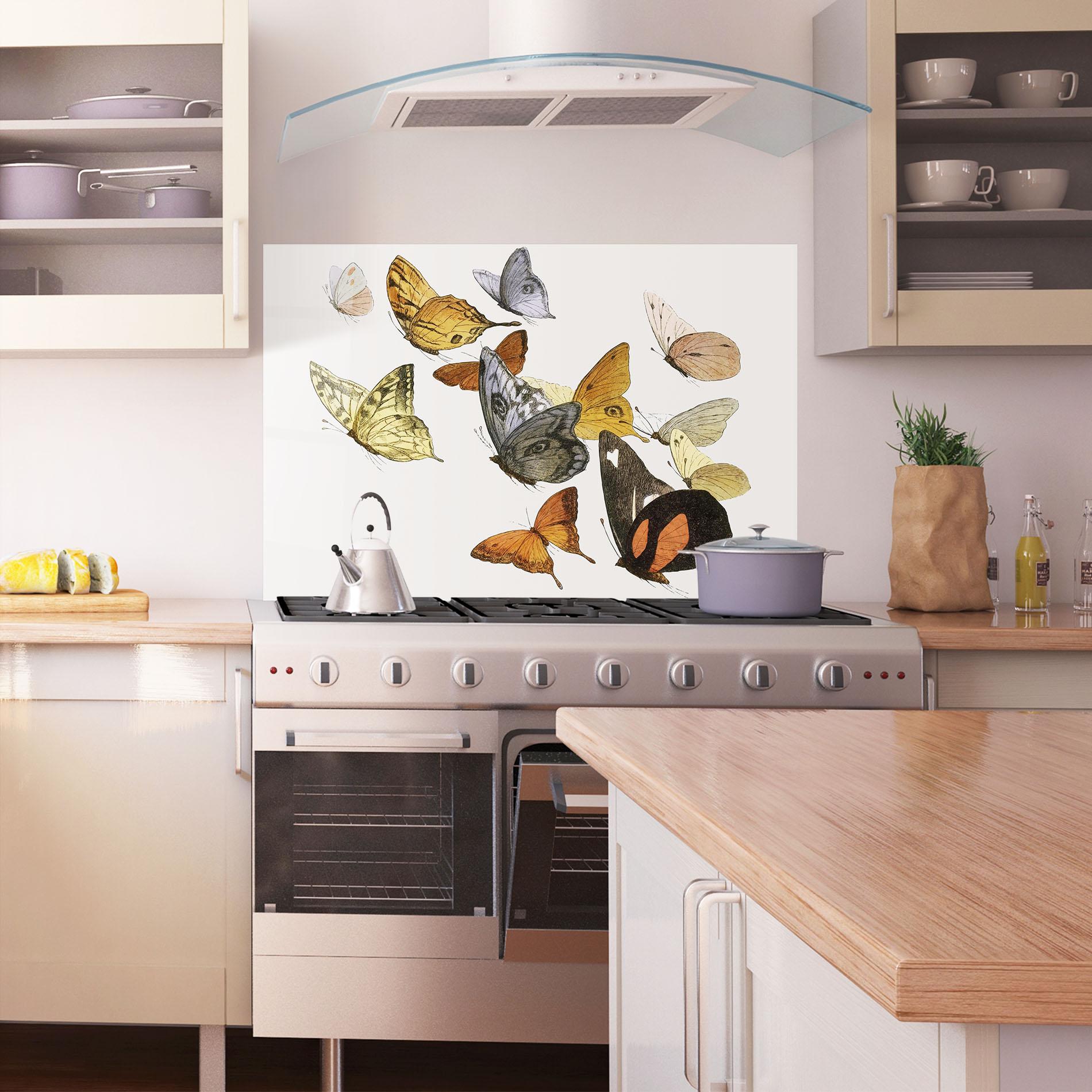 Konyhai üveg hátfal Butterfly Floating mockup 1