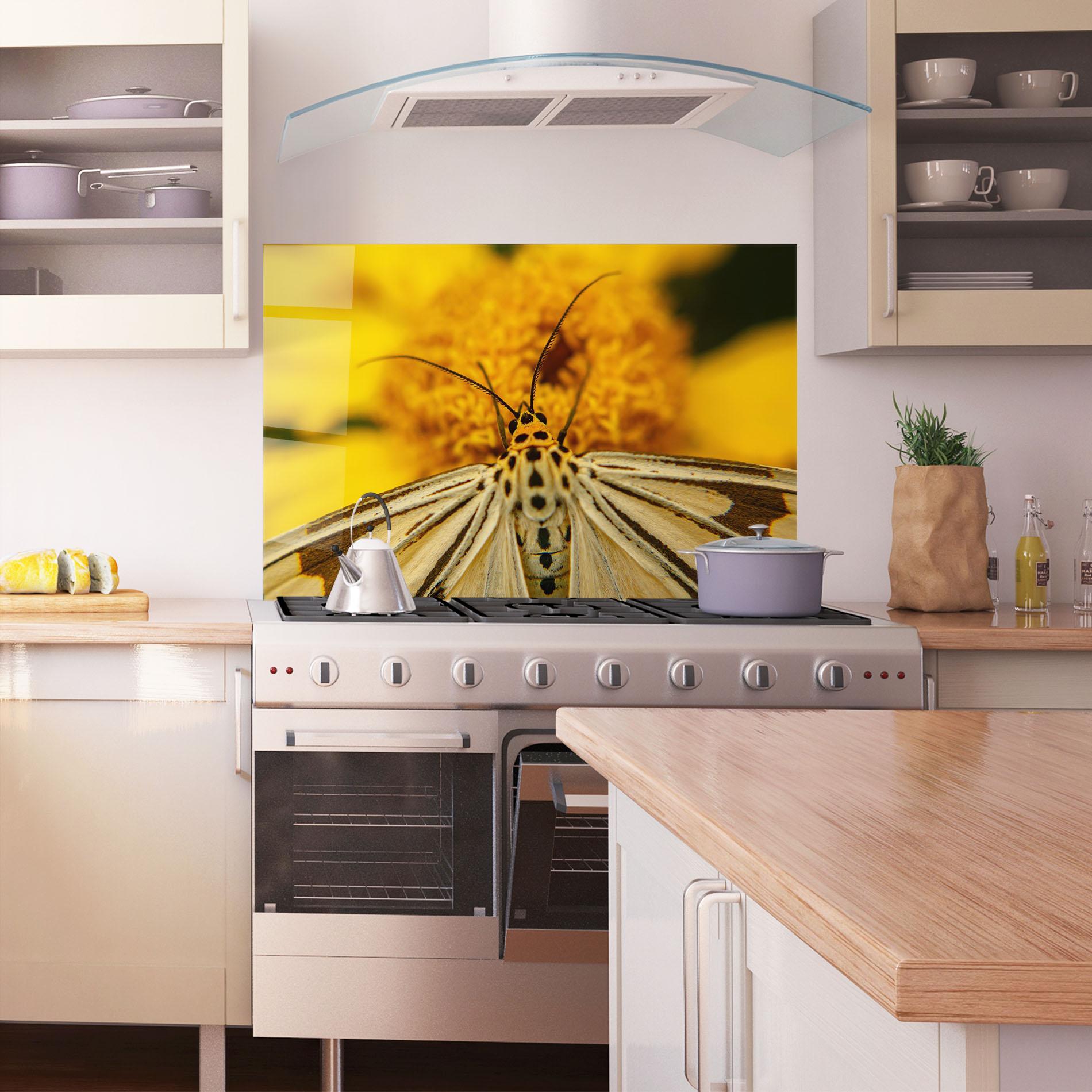 Konyhai üveg hátfal Pollen Butterfly mockup 1