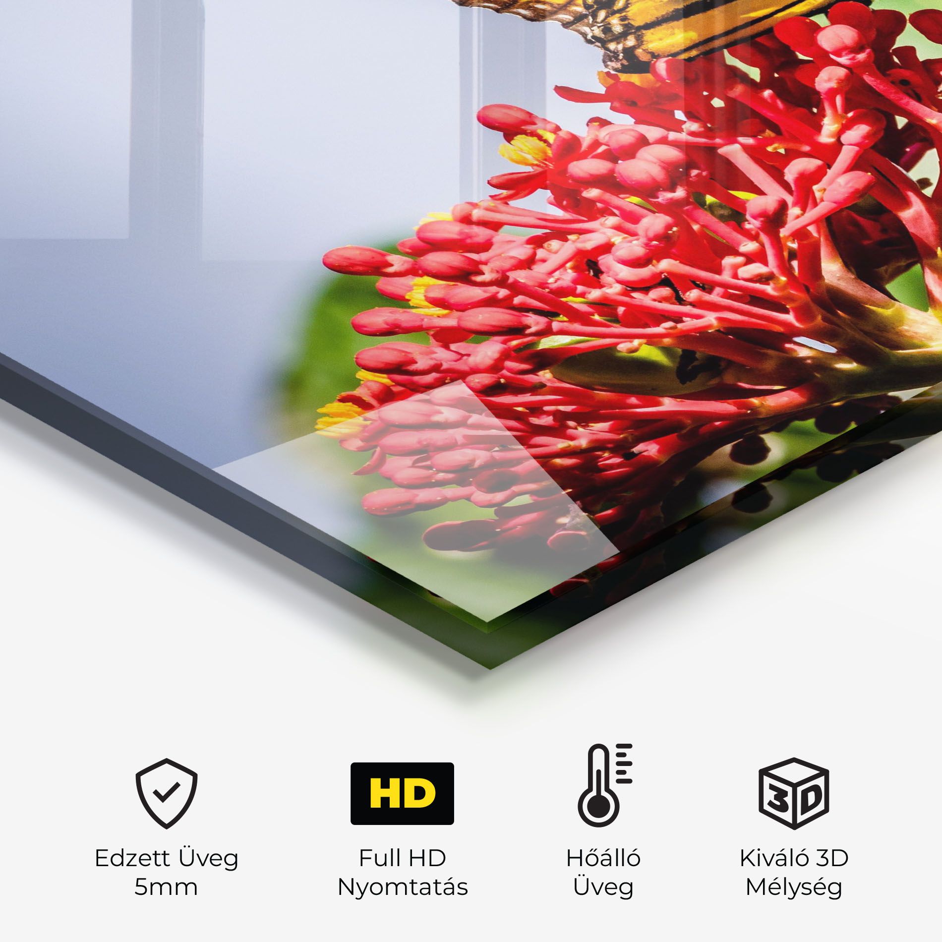 Butterfly On Red Flower mockup 2