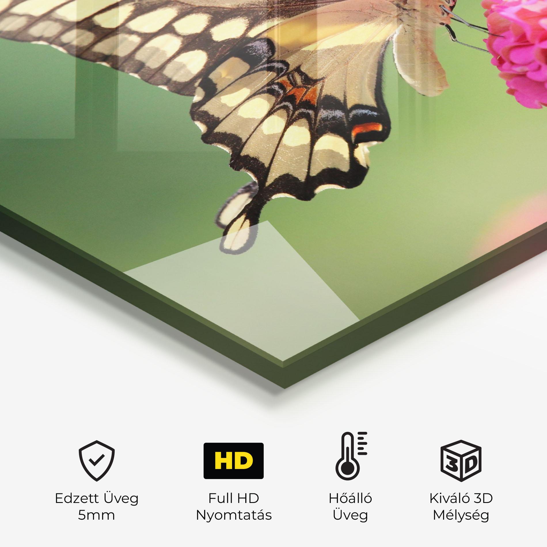 Konyhai üveg hátfal Cute Cream Butterfly mockup 2