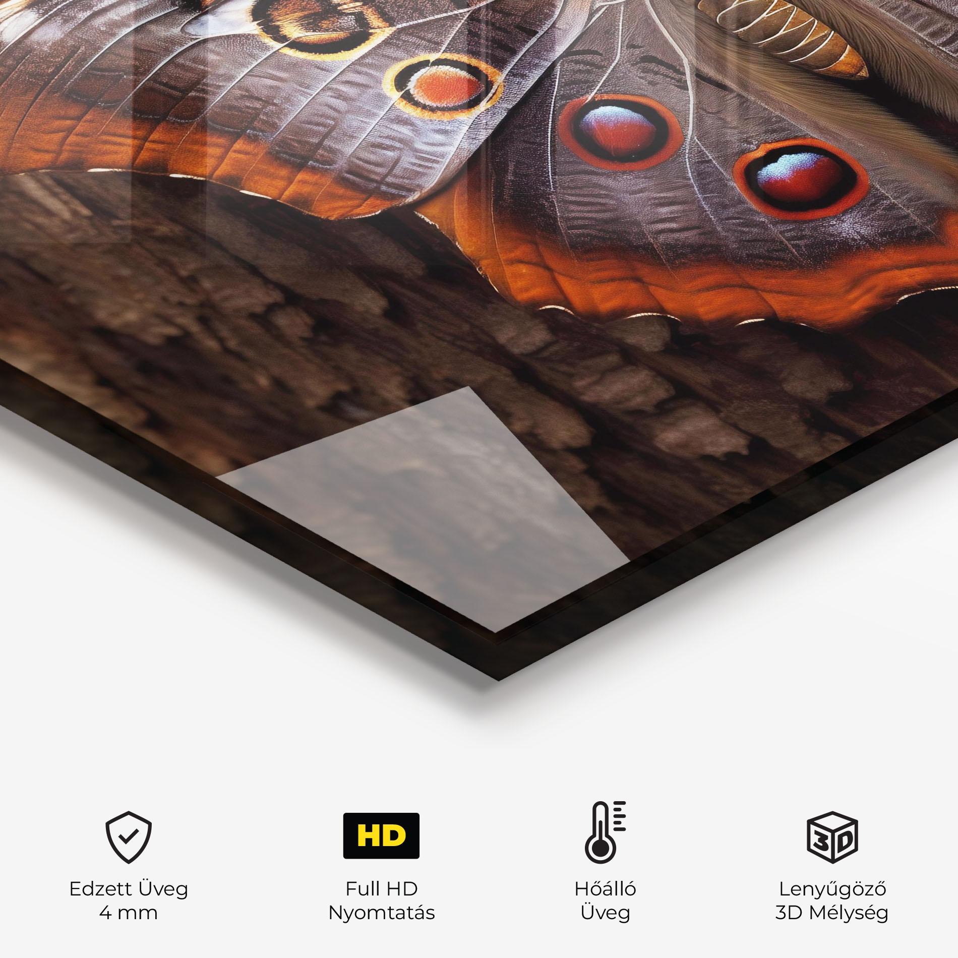 Konyhai üveg hátfal Brown Eyes Butterfly mockup 2