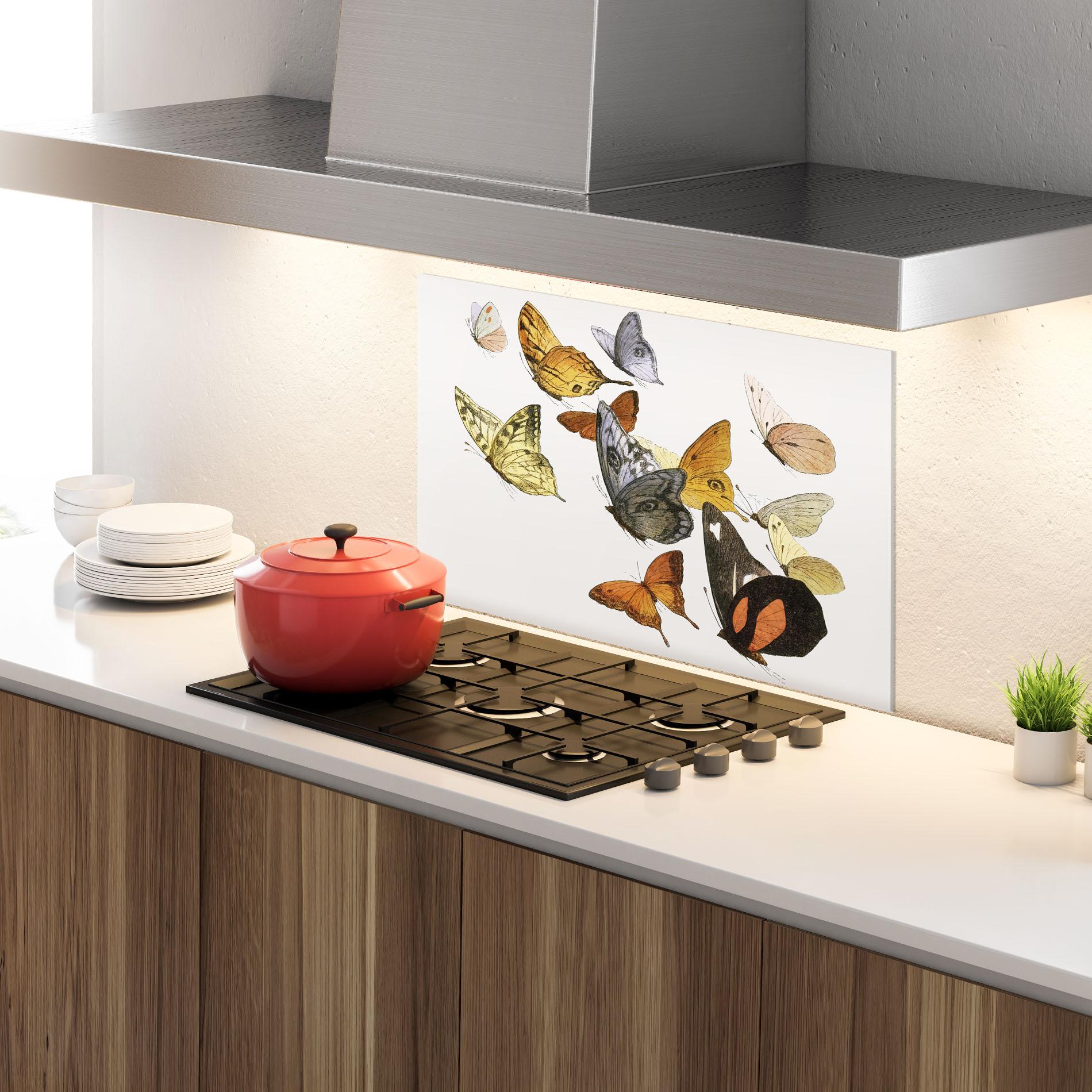 Konyhai üveg hátfal Butterfly Floating mockup 4