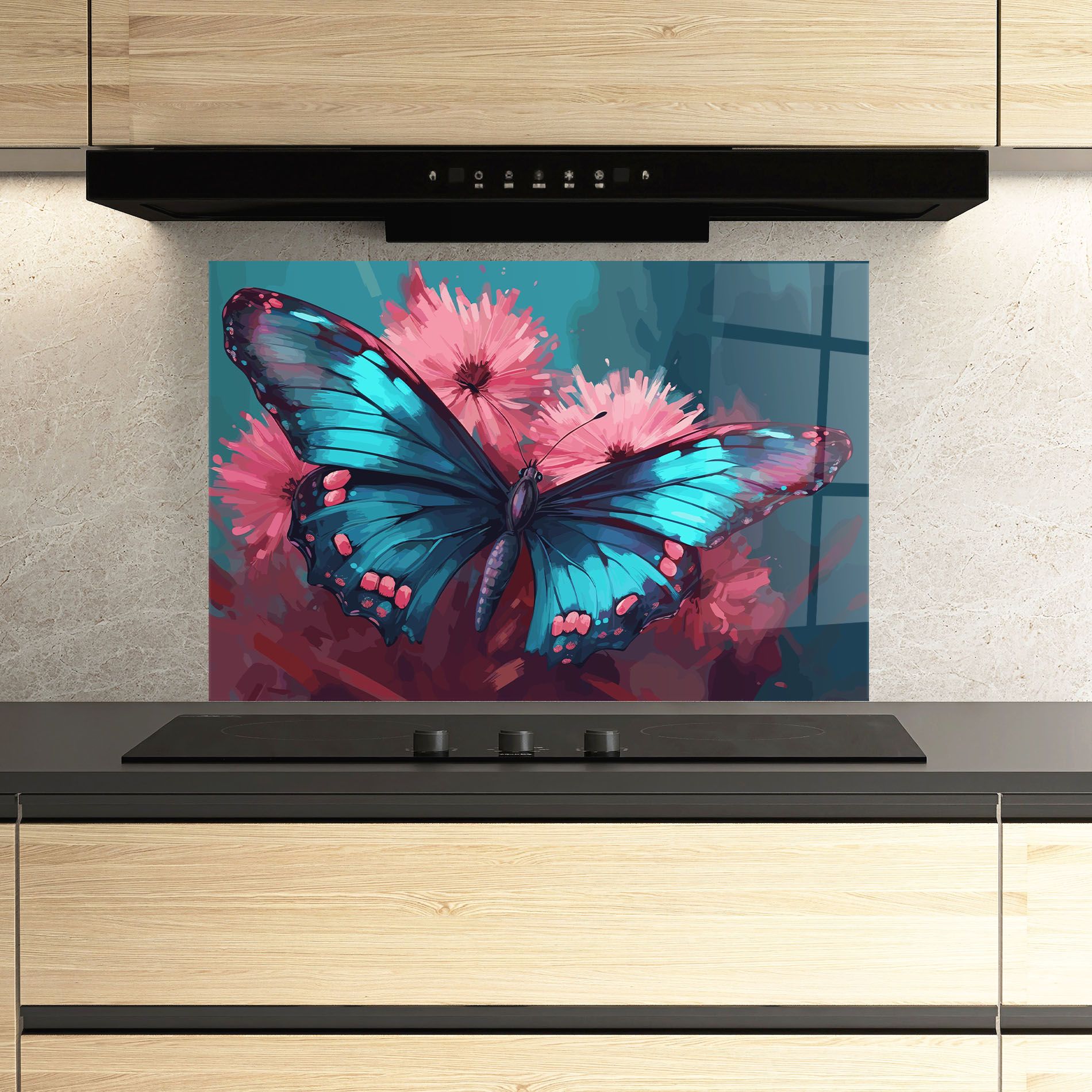 Blue Butterfly On Pink mockup 3