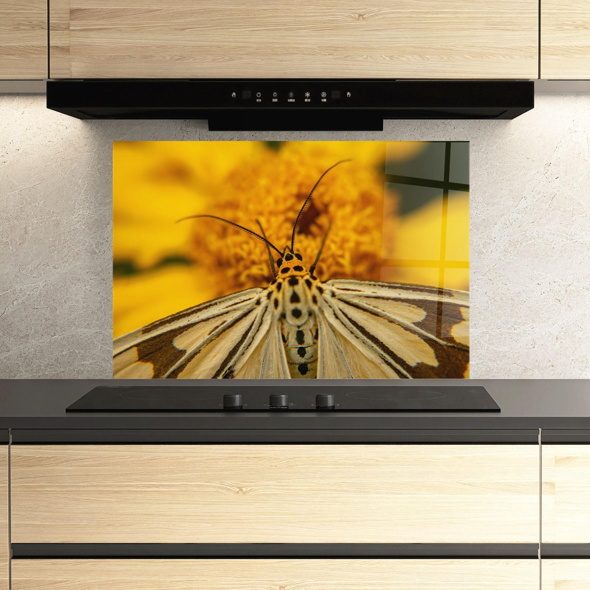 Konyhai üveg hátfal Pollen Butterfly mockup 3