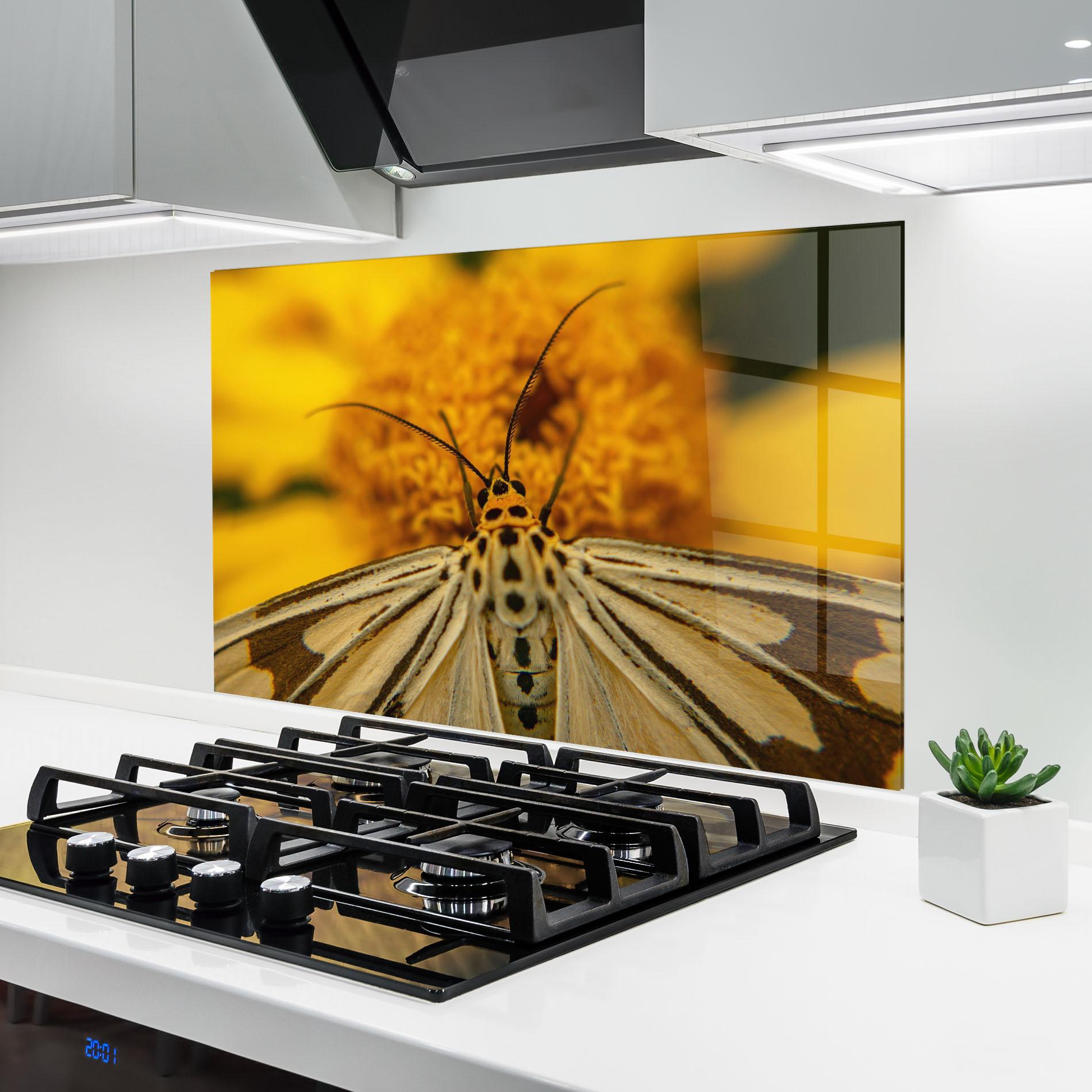 Konyhai üveg hátfal Pollen Butterfly mockup 6