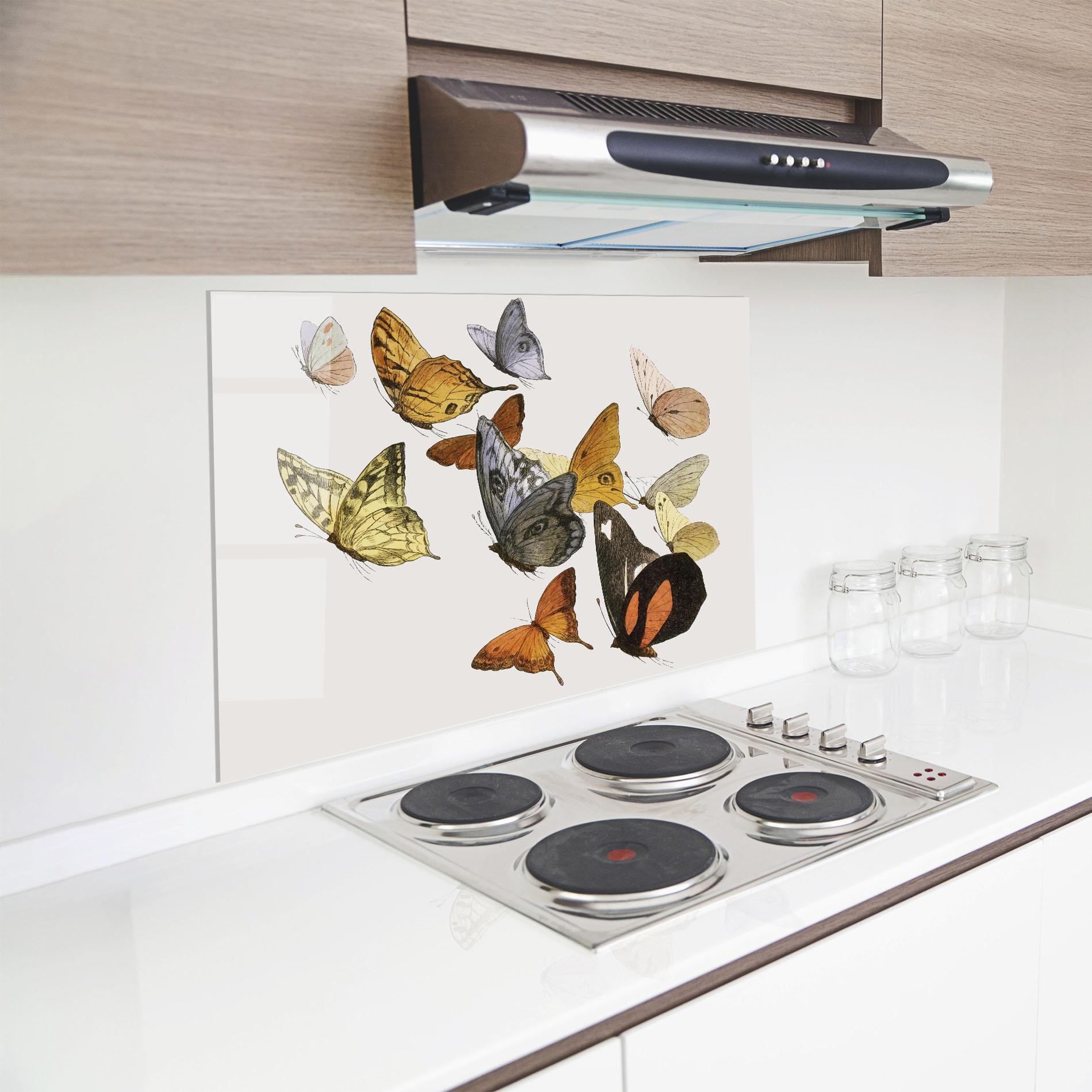 Konyhai üveg hátfal Butterfly Floating mockup 8