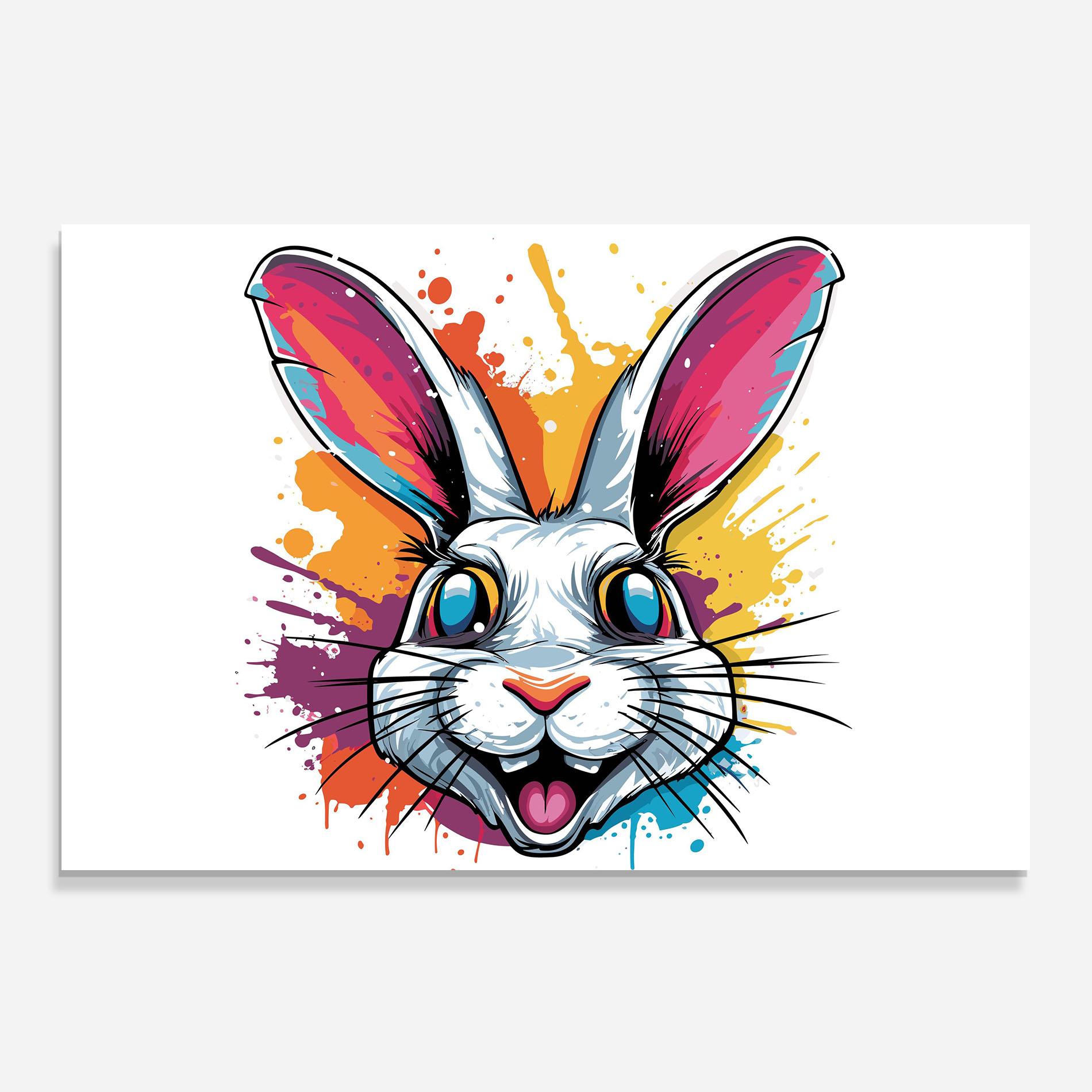 Konyhai üveg hátfal Crazy Bunny mockup 0