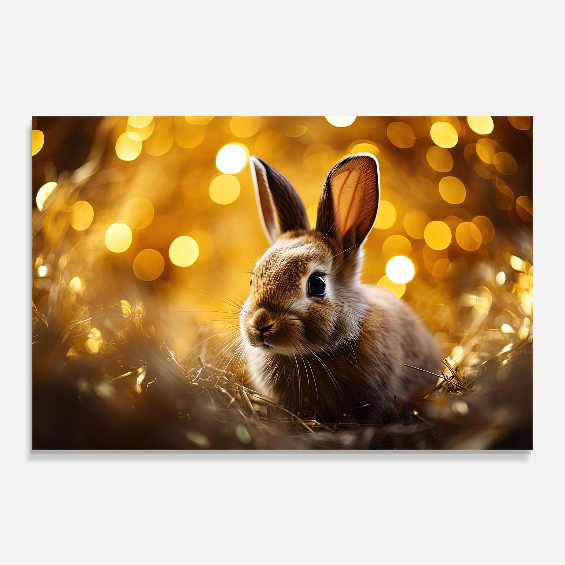 Konyhai üveg hátfal Gold Lights Bunny mockup 0