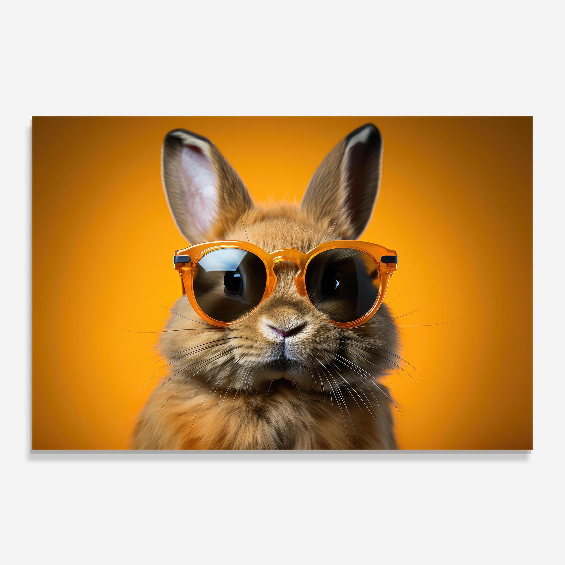 Konyhai üveg hátfal Sunglasses Orange Rabbit mockup 0