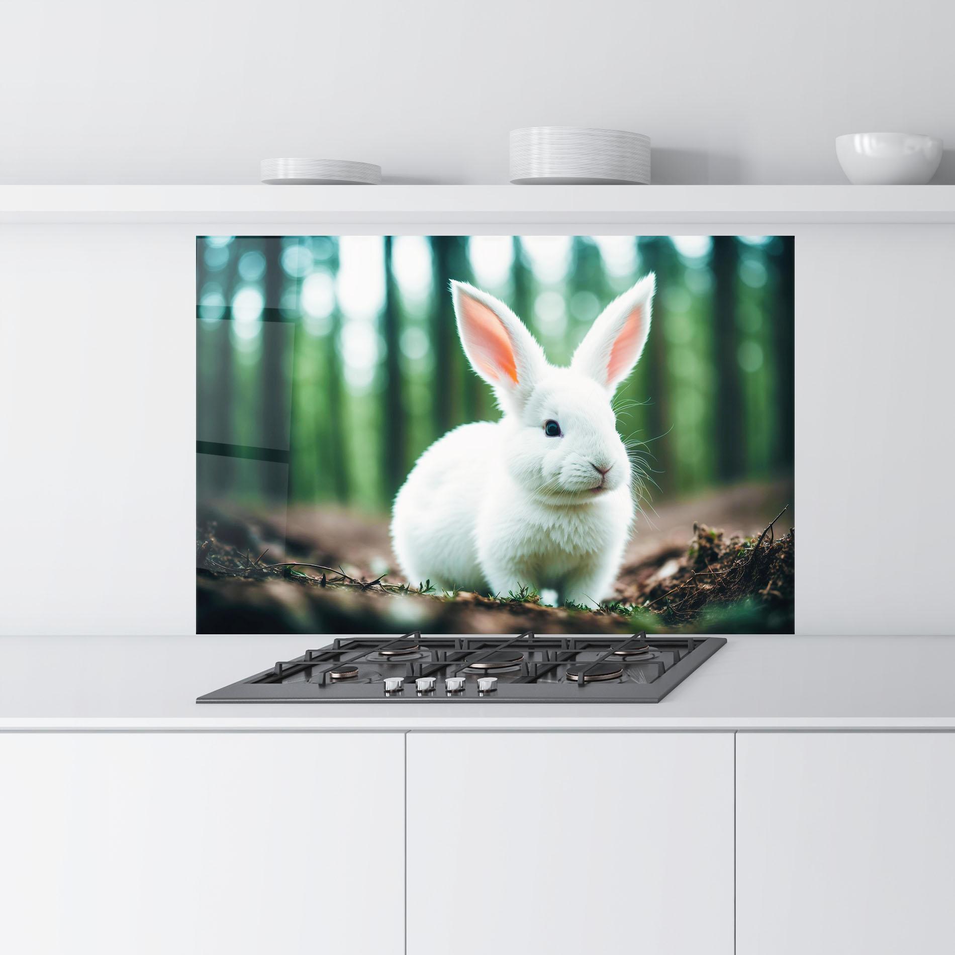 Konyhai üveg hátfal Forest Bunny mockup 9