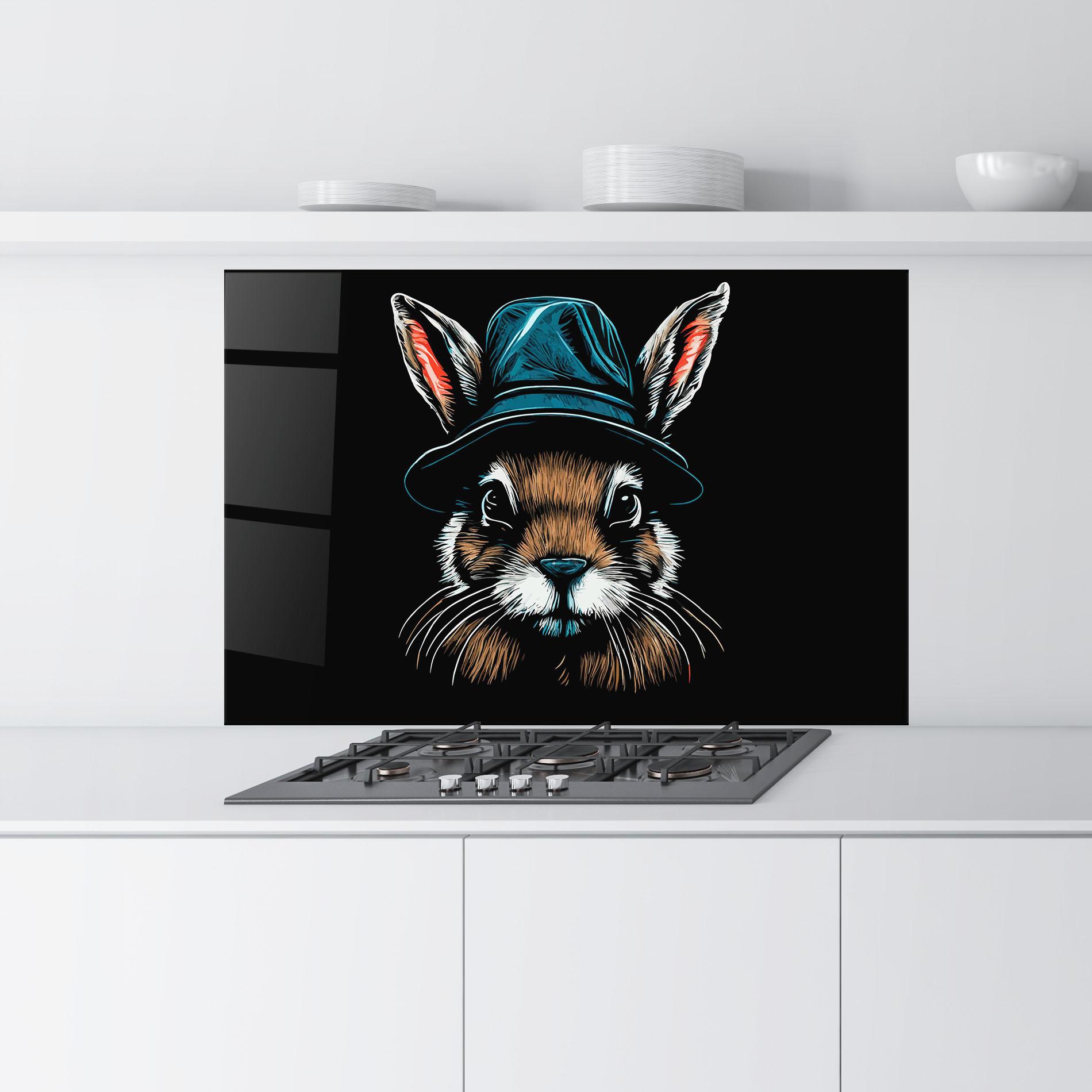 Konyhai üveg hátfal Hat Bunny mockup 9