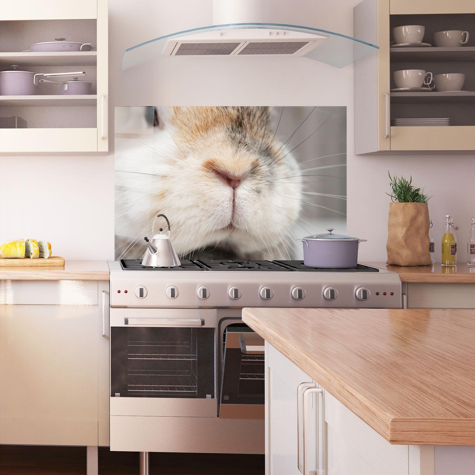Konyhai üveg hátfal Close Up Bunny mockup 1