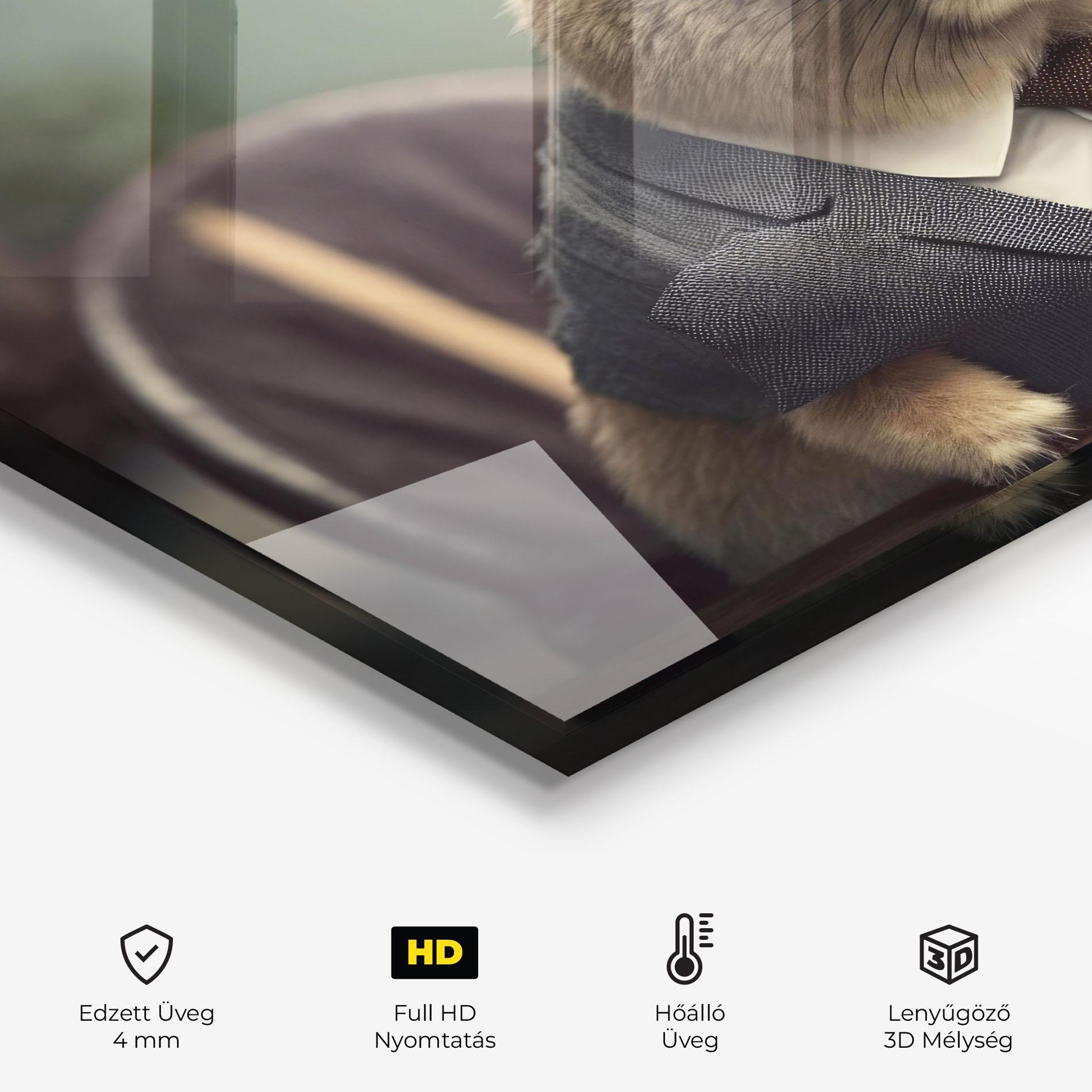 Konyhai üveg hátfal Business Suit Bunny mockup 2