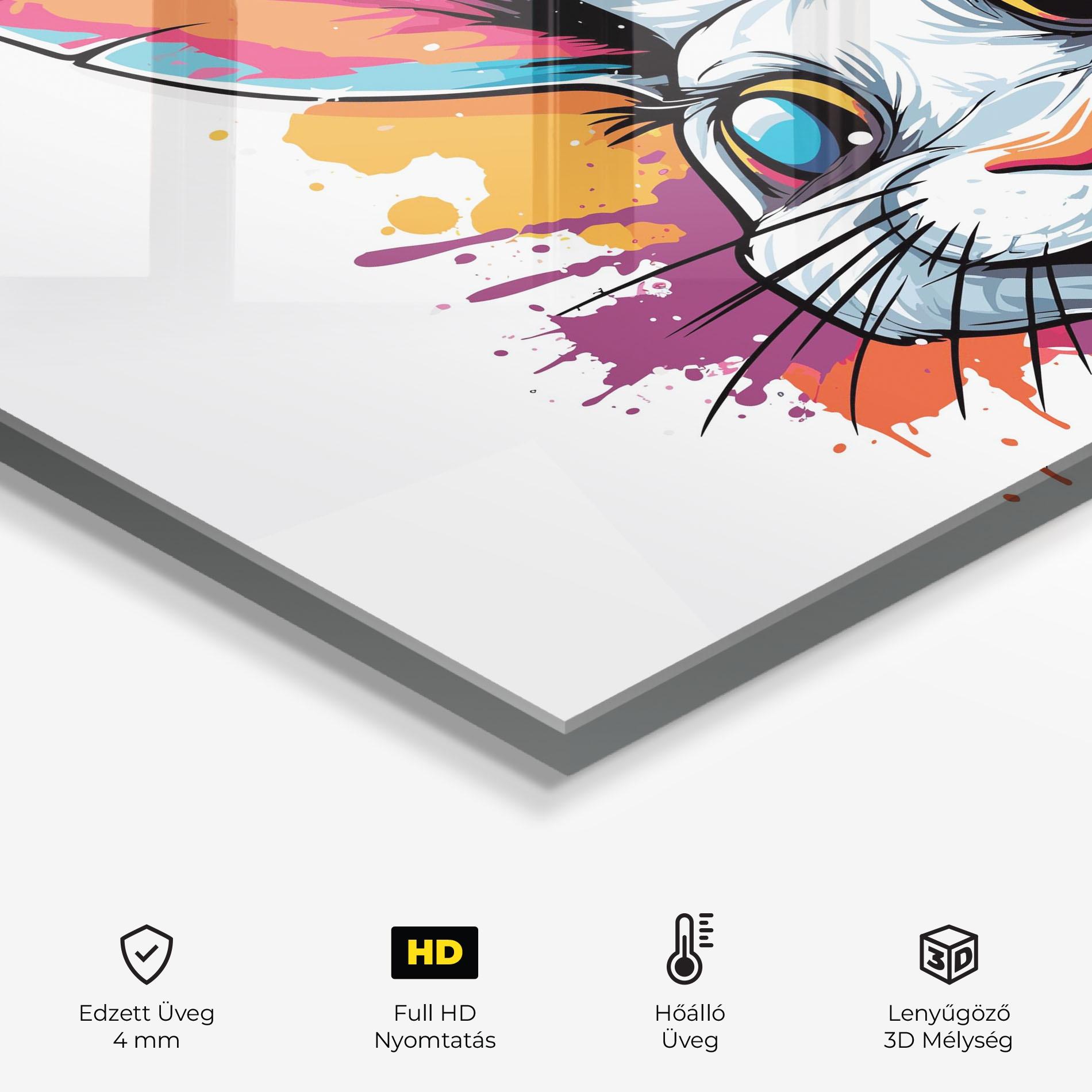 Konyhai üveg hátfal Crazy Bunny mockup 2