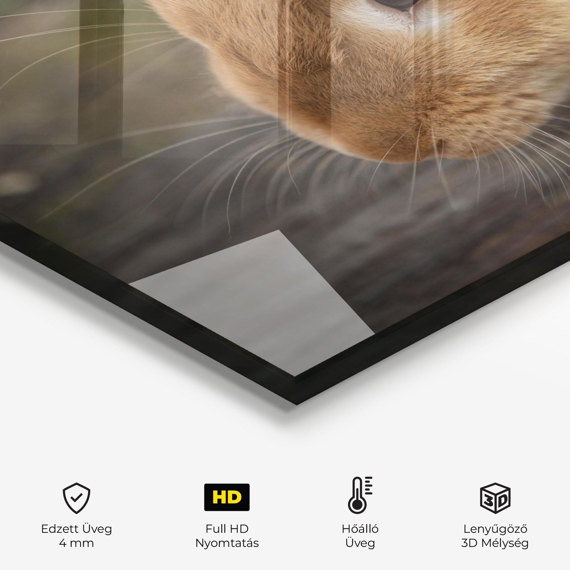 Konyhai üveg hátfal Orange Bunny Looking mockup 2