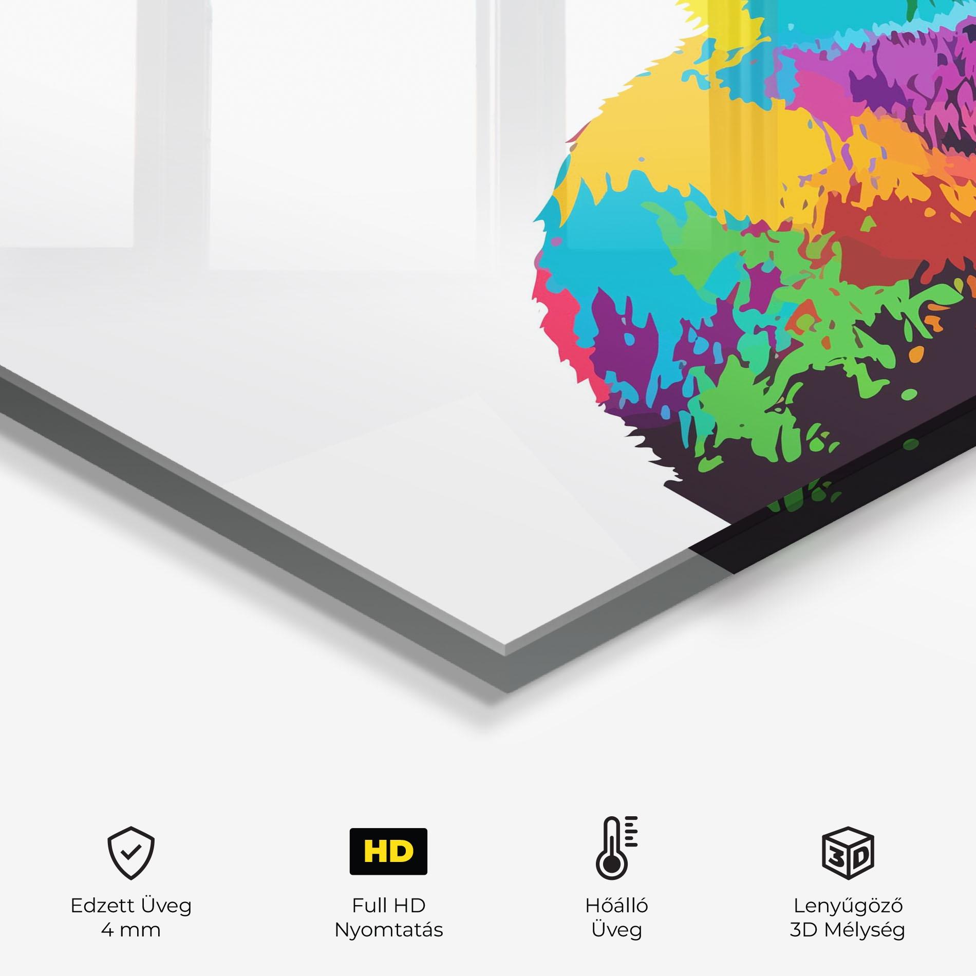 Konyhai üveg hátfal Yellow Blue Bunny mockup 2