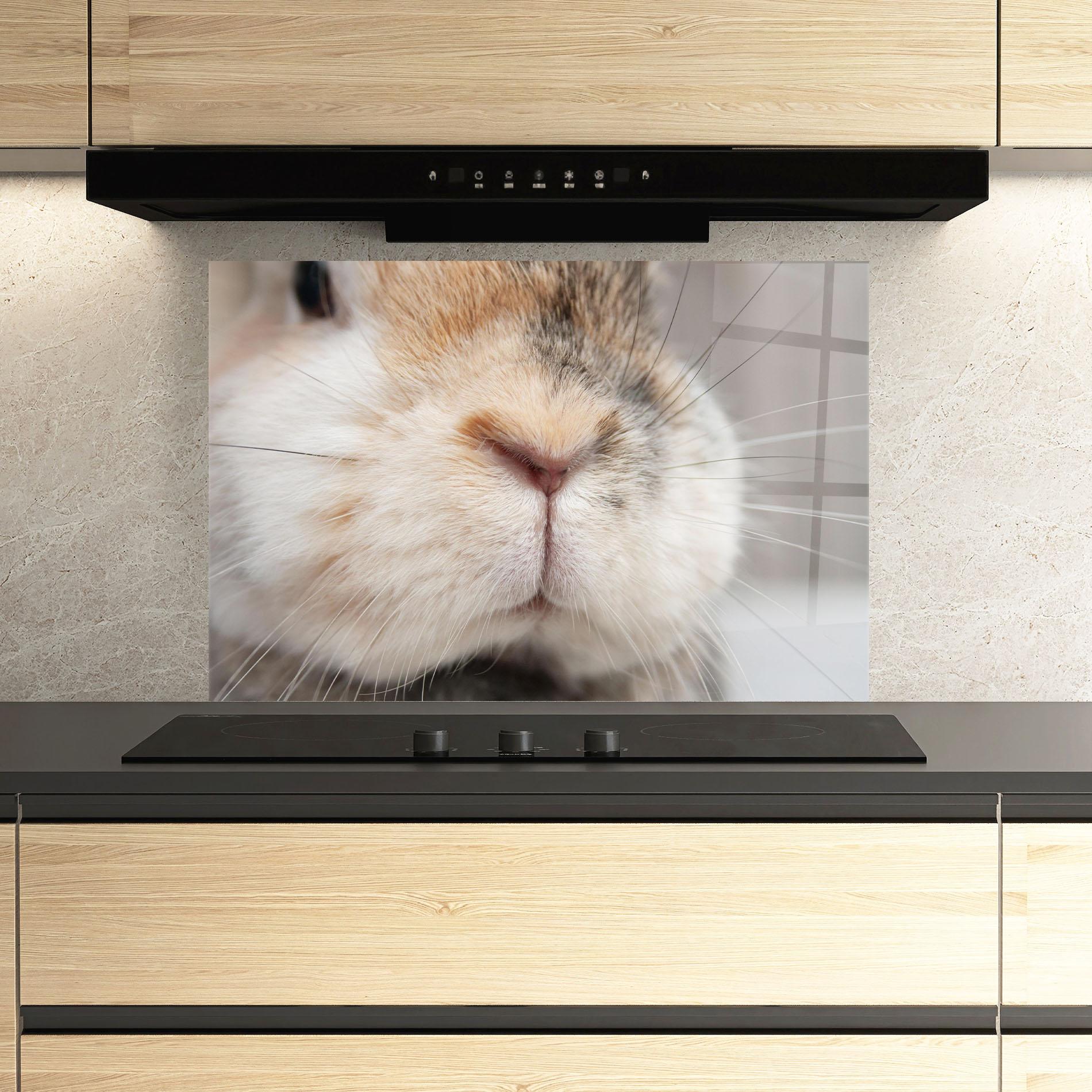 Konyhai üveg hátfal Close Up Bunny mockup 3