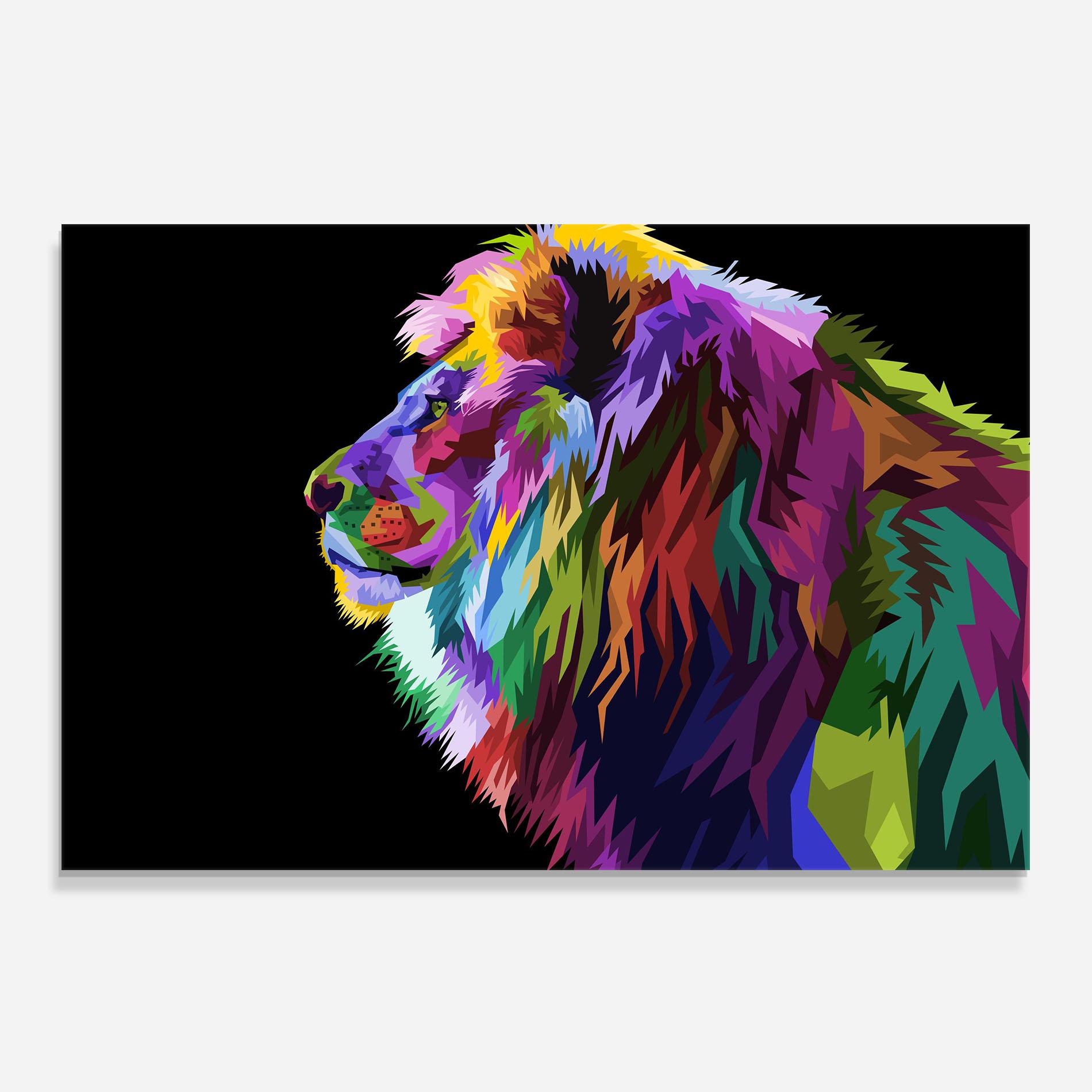 Konyhai üveg hátfal Lion Standing mockup 0
