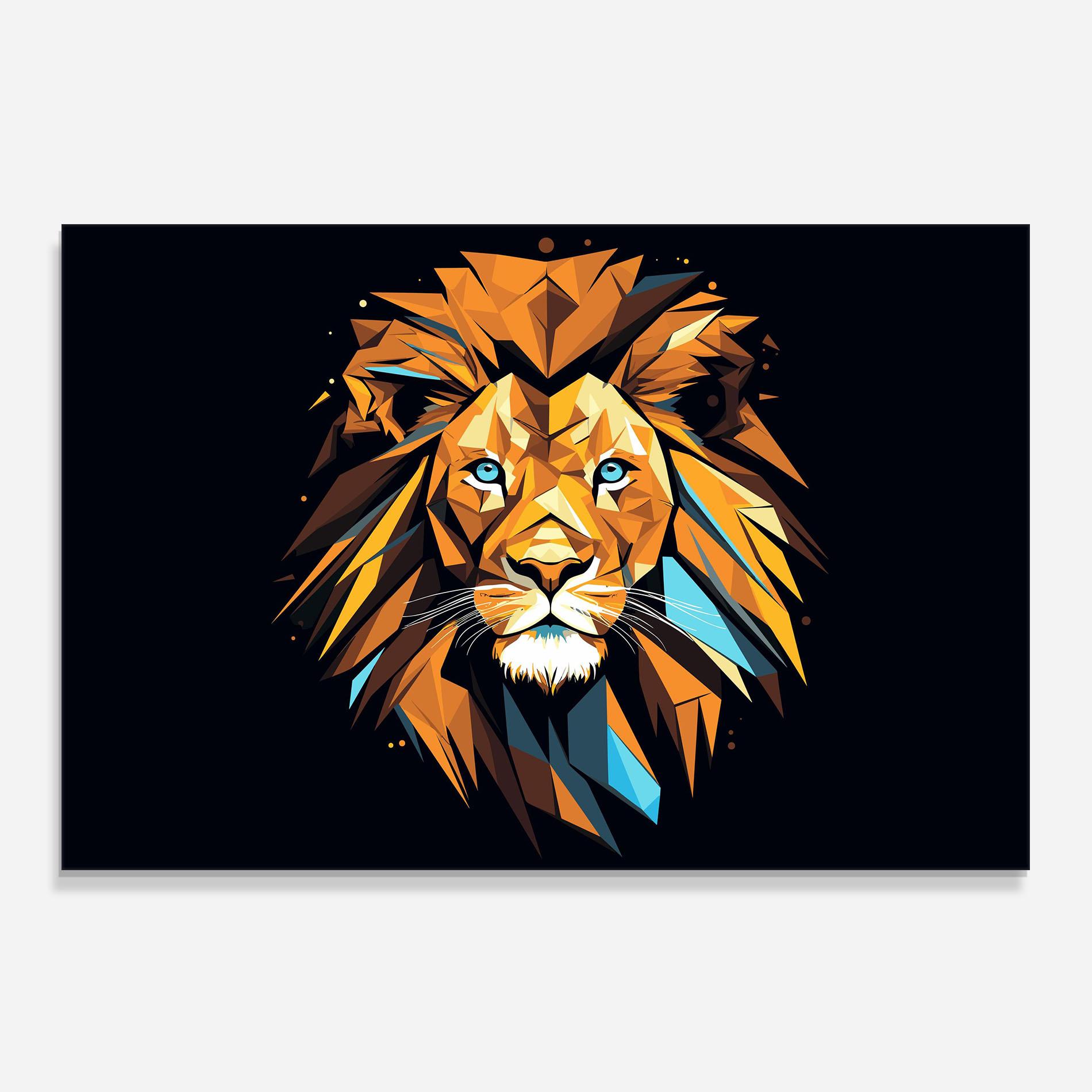 Konyhai üveg hátfal Pop Art Lion mockup 0