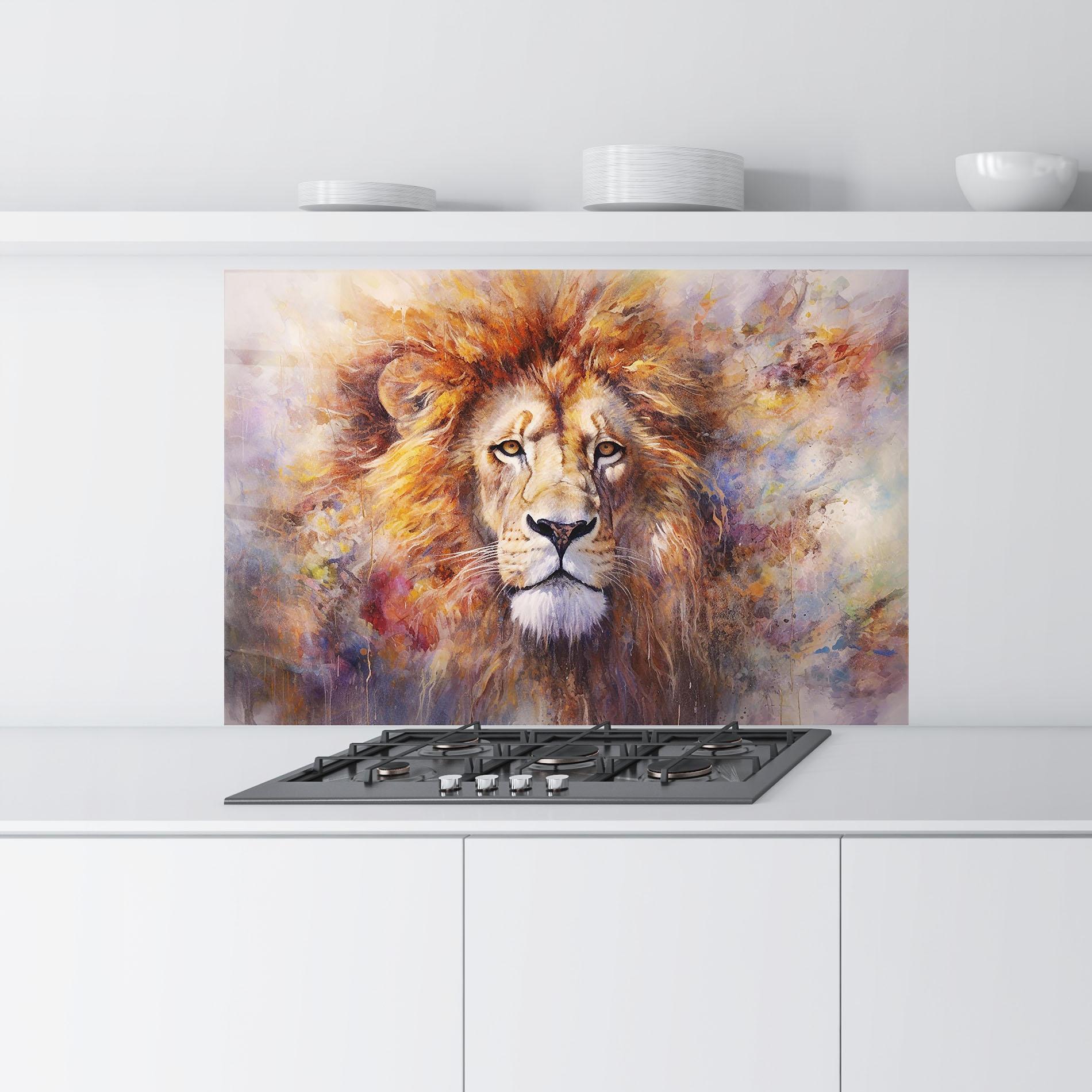 Konyhai üveg hátfal Abstract Lion Head mockup 9