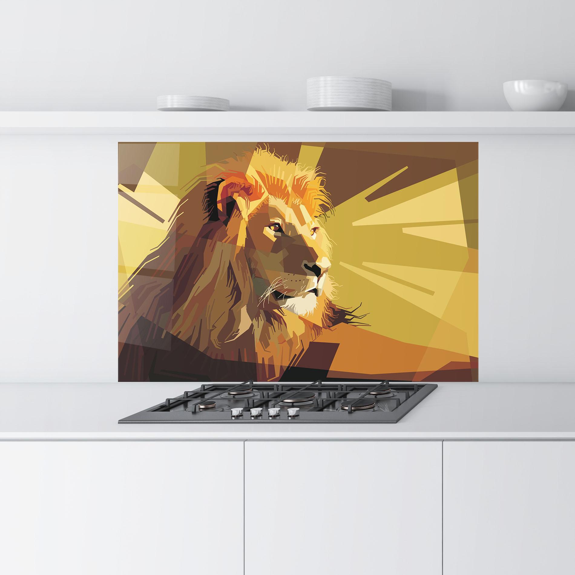 Konyhai üveg hátfal Lion Art mockup 9