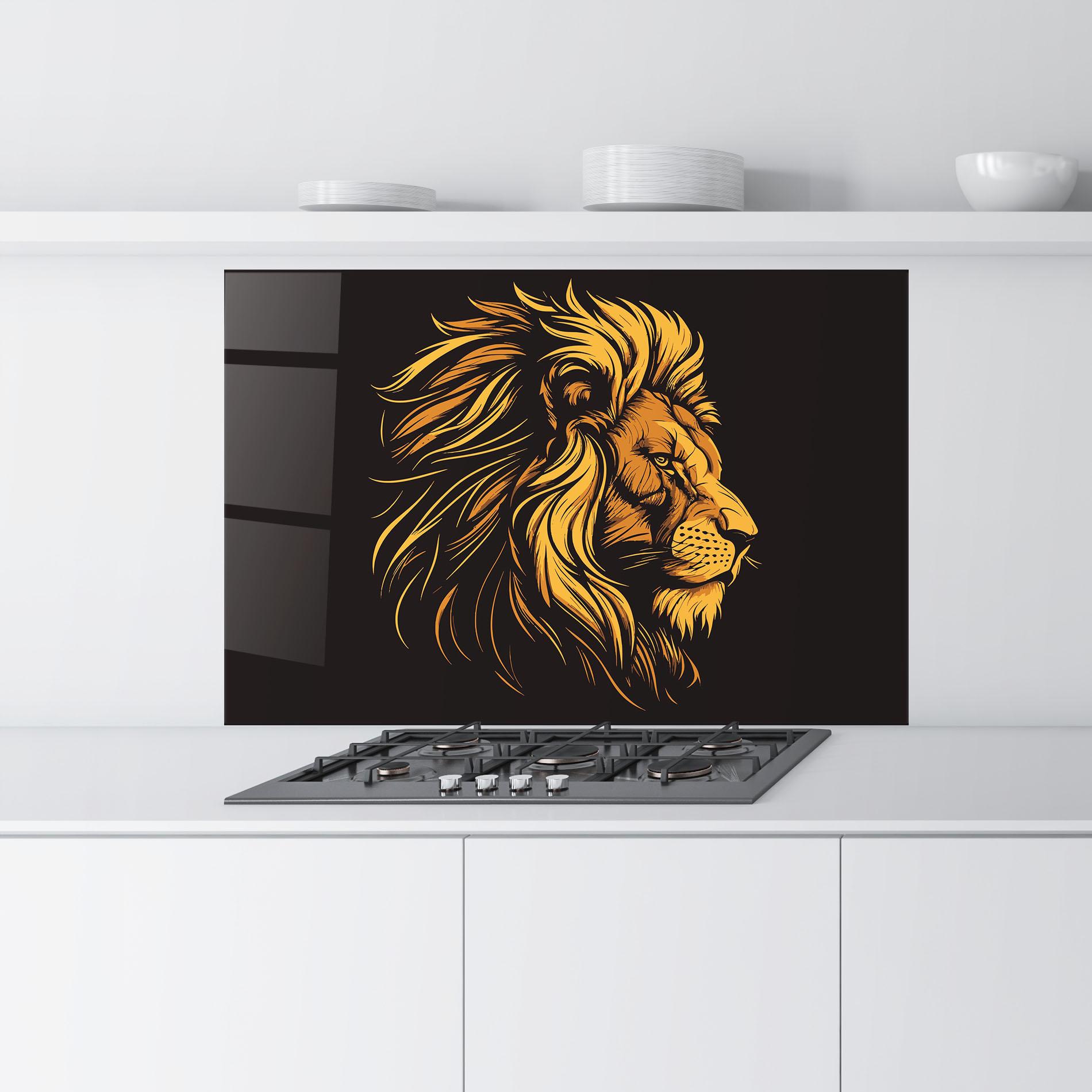 Konyhai üveg hátfal Lion Symbol mockup 9