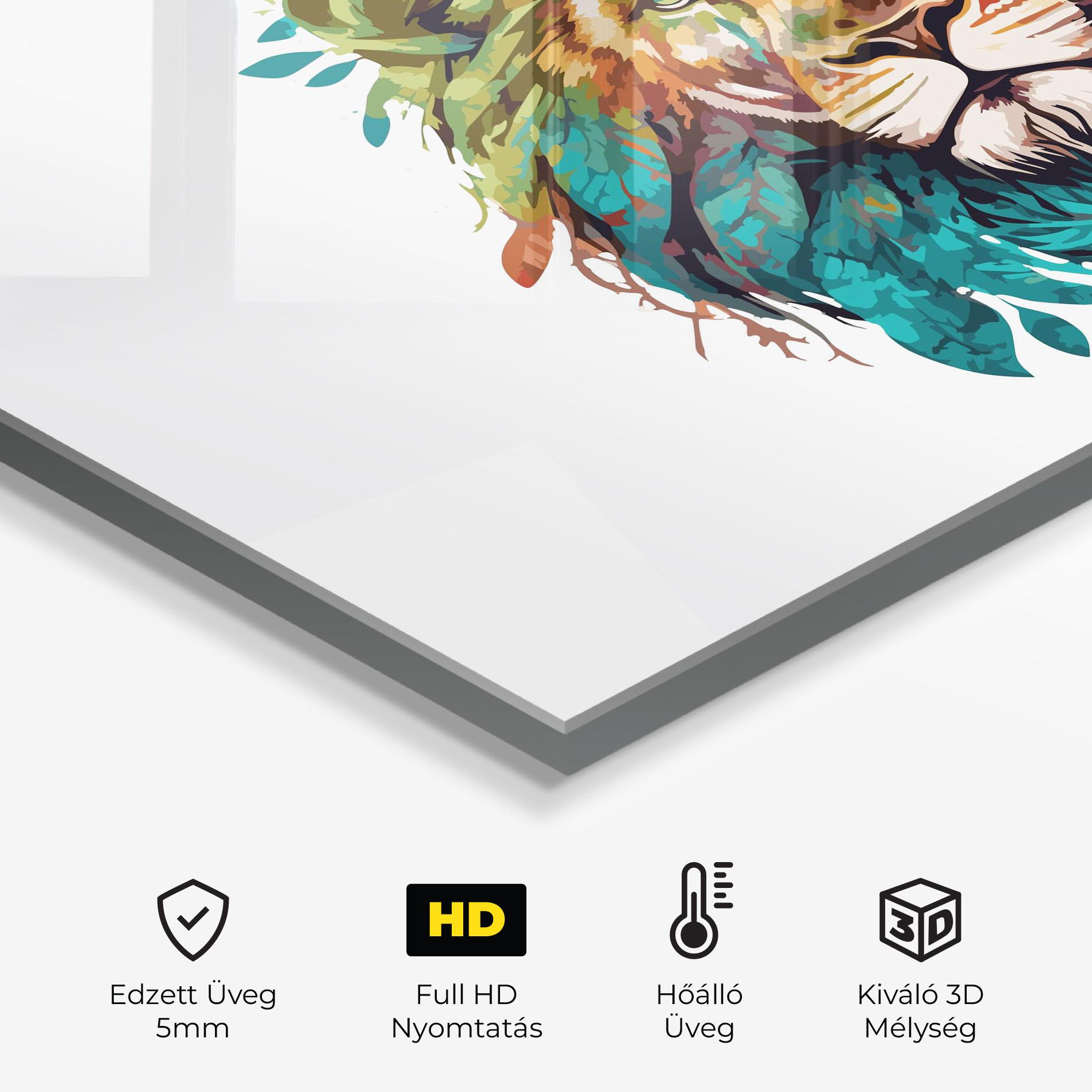 Konyhai üveg hátfal Nature Lion mockup 2