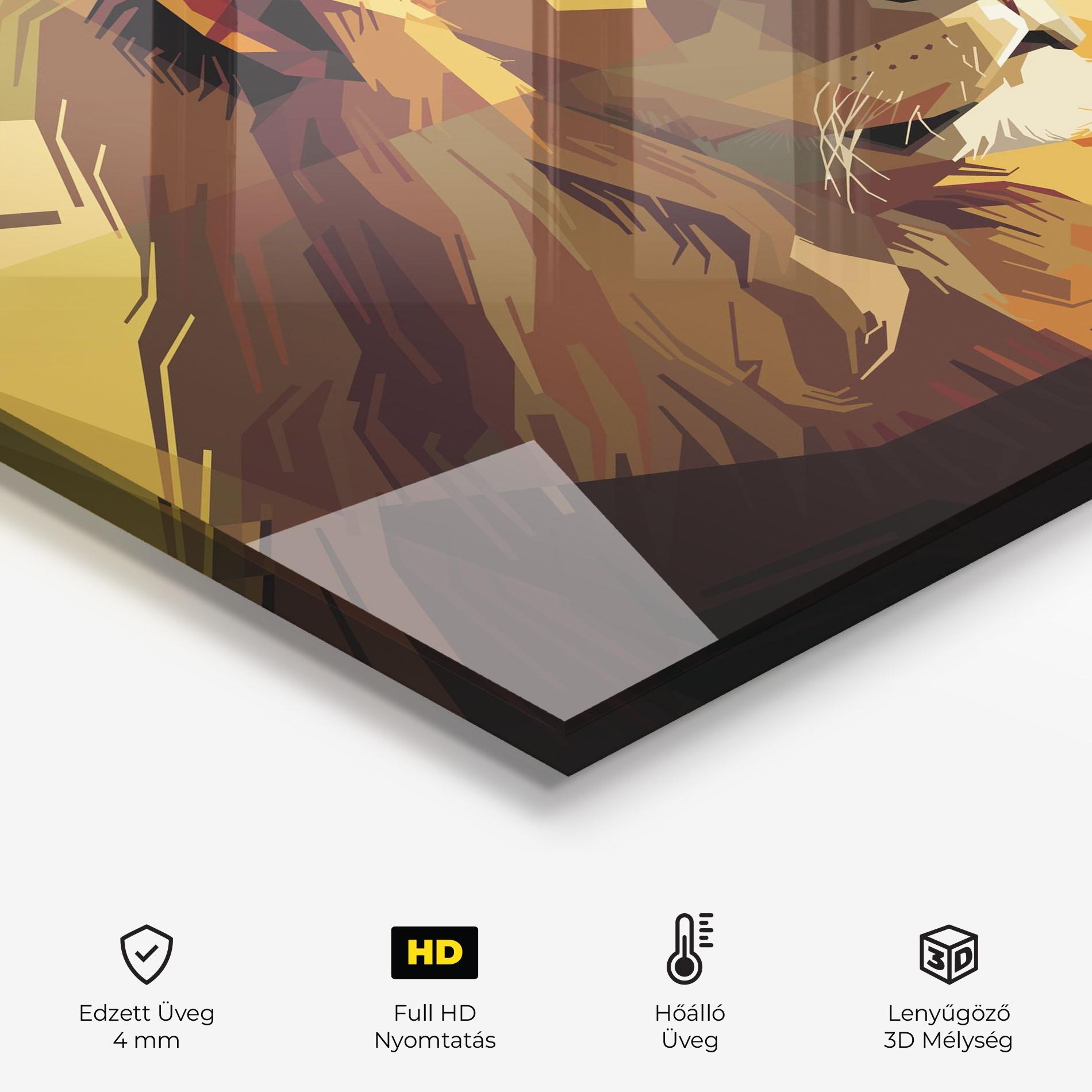 Konyhai üveg hátfal Lion Art mockup 2